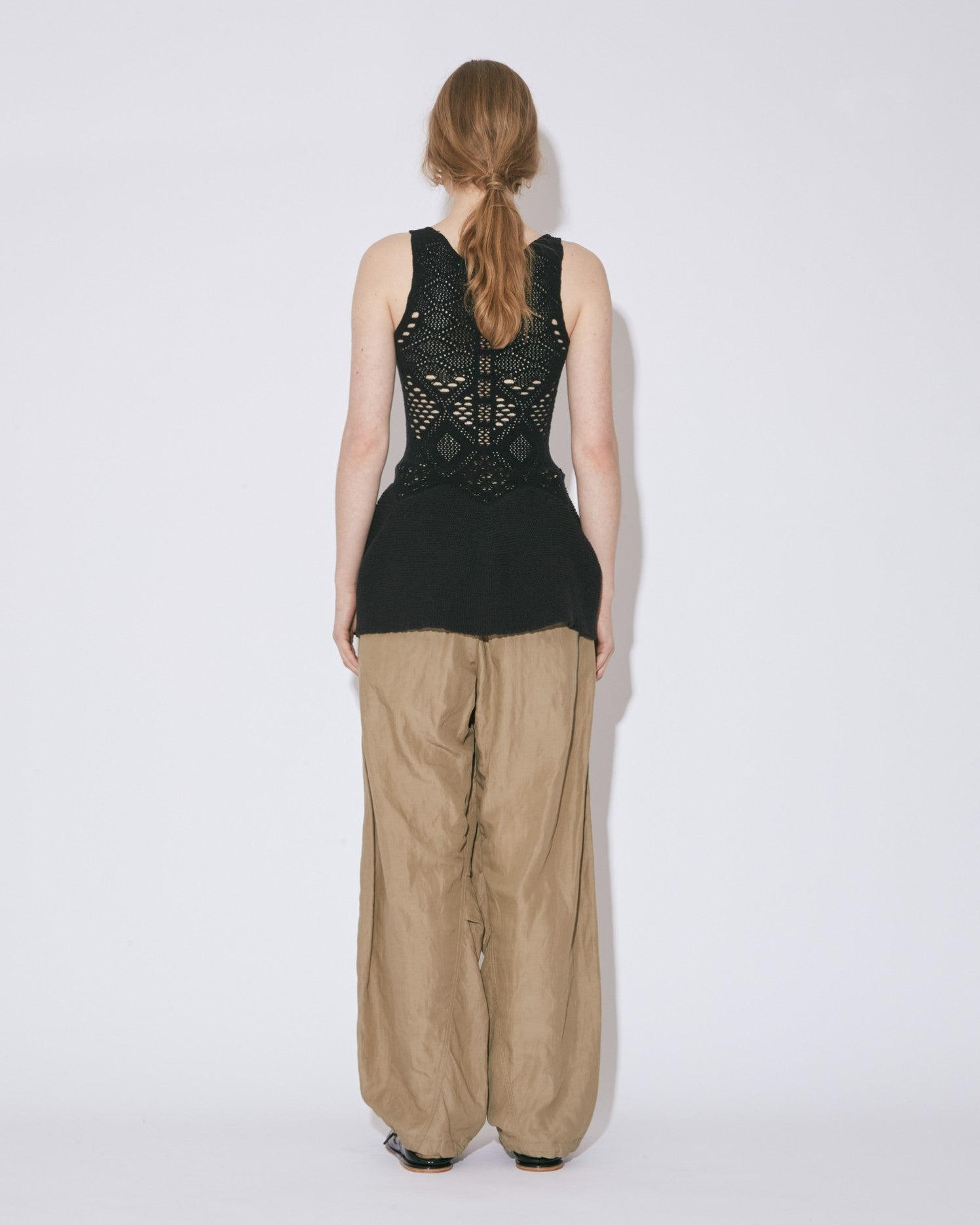 stretchy lace knitted tunic top