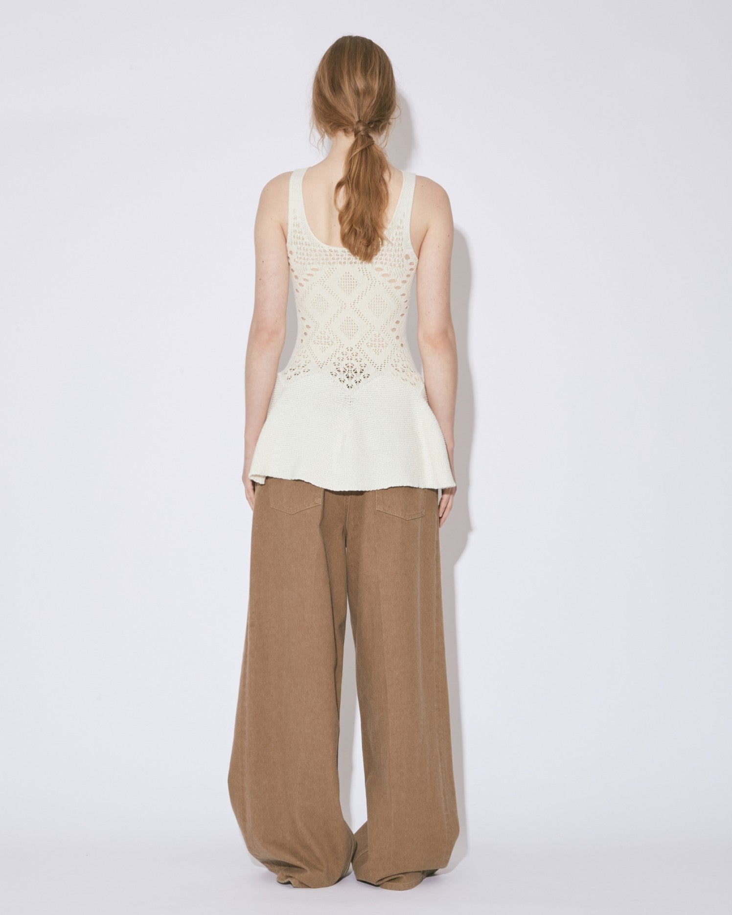 stretchy lace knitted tunic top