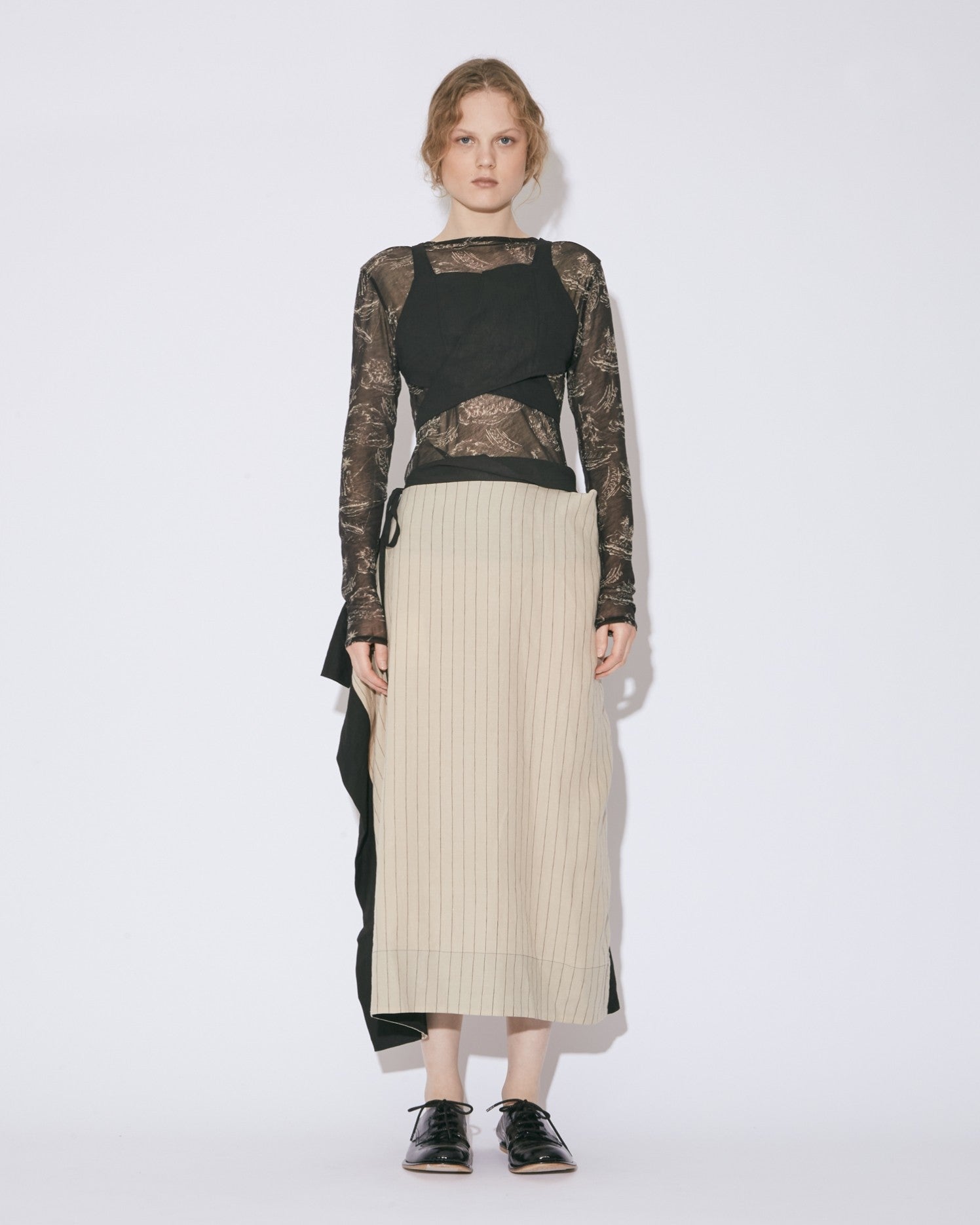 coating linen bound placket skirt