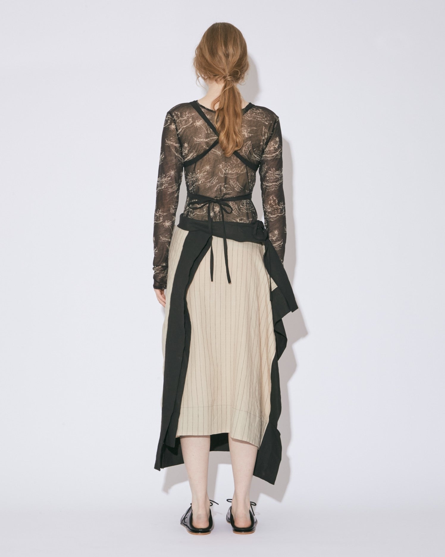 coating linen bound placket skirt