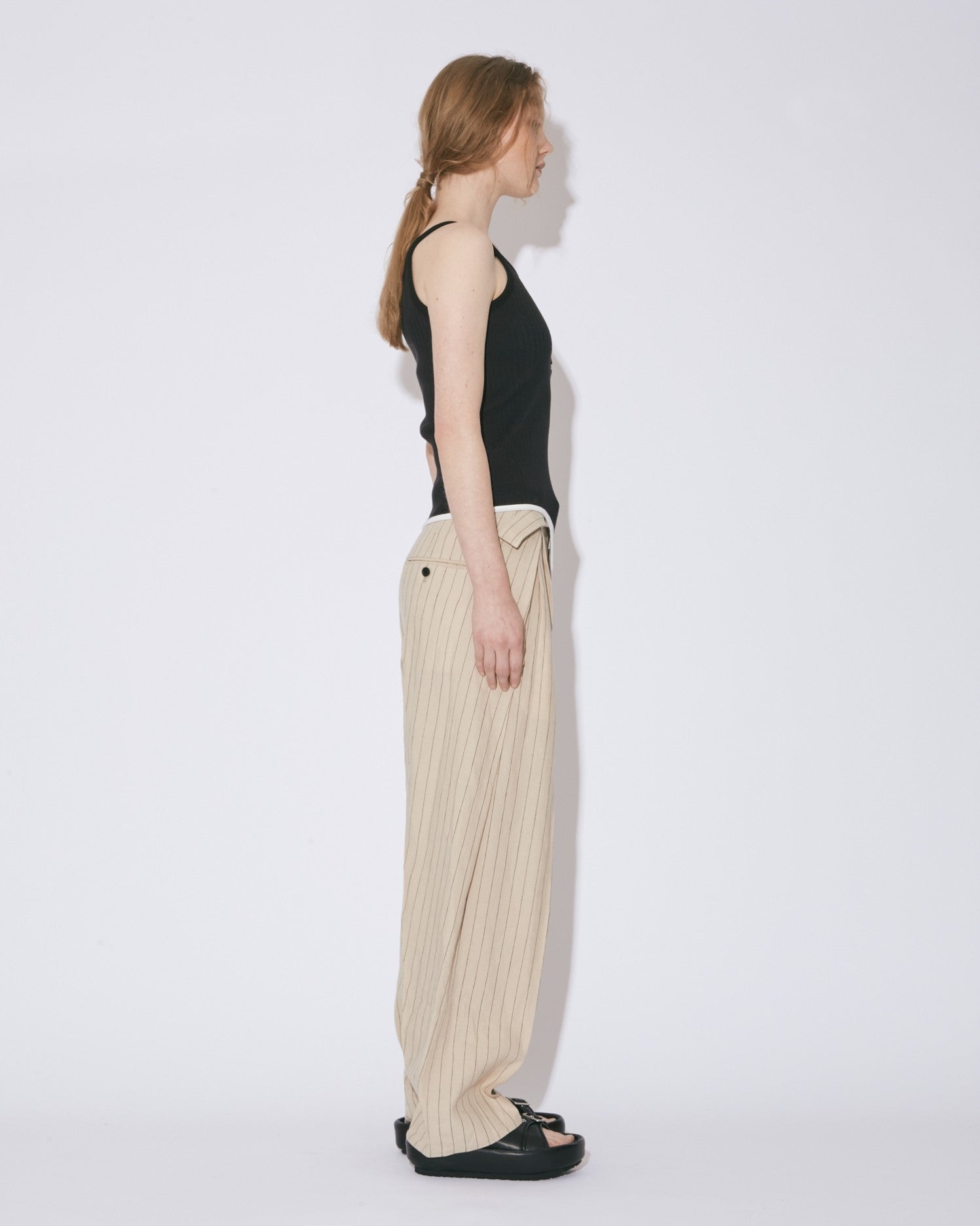 double-end remove needle rib tank top