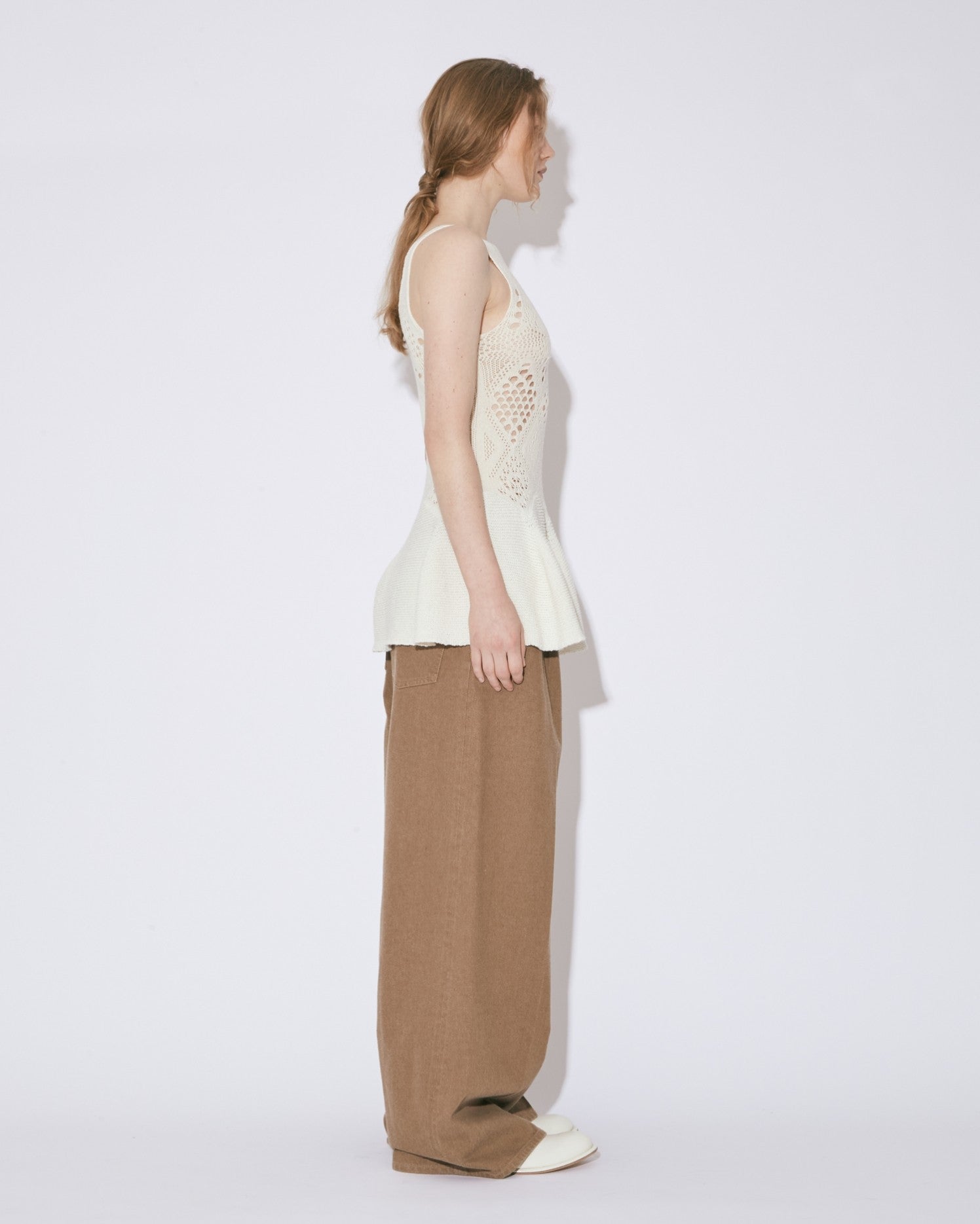 stretchy lace knitted tunic top