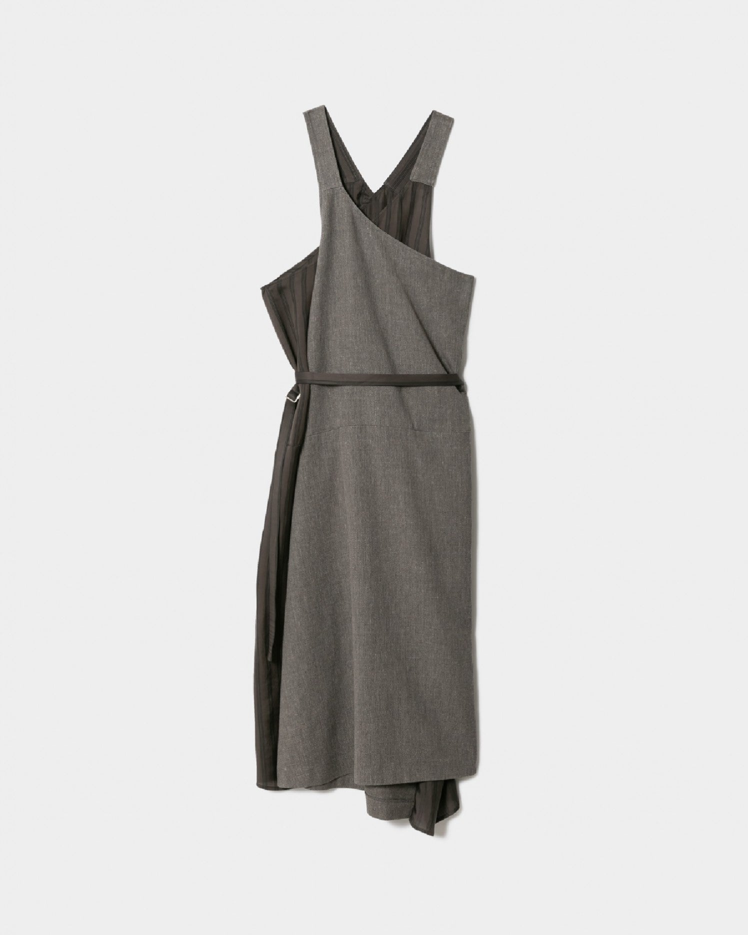 wool linen tweed butchers apron dress