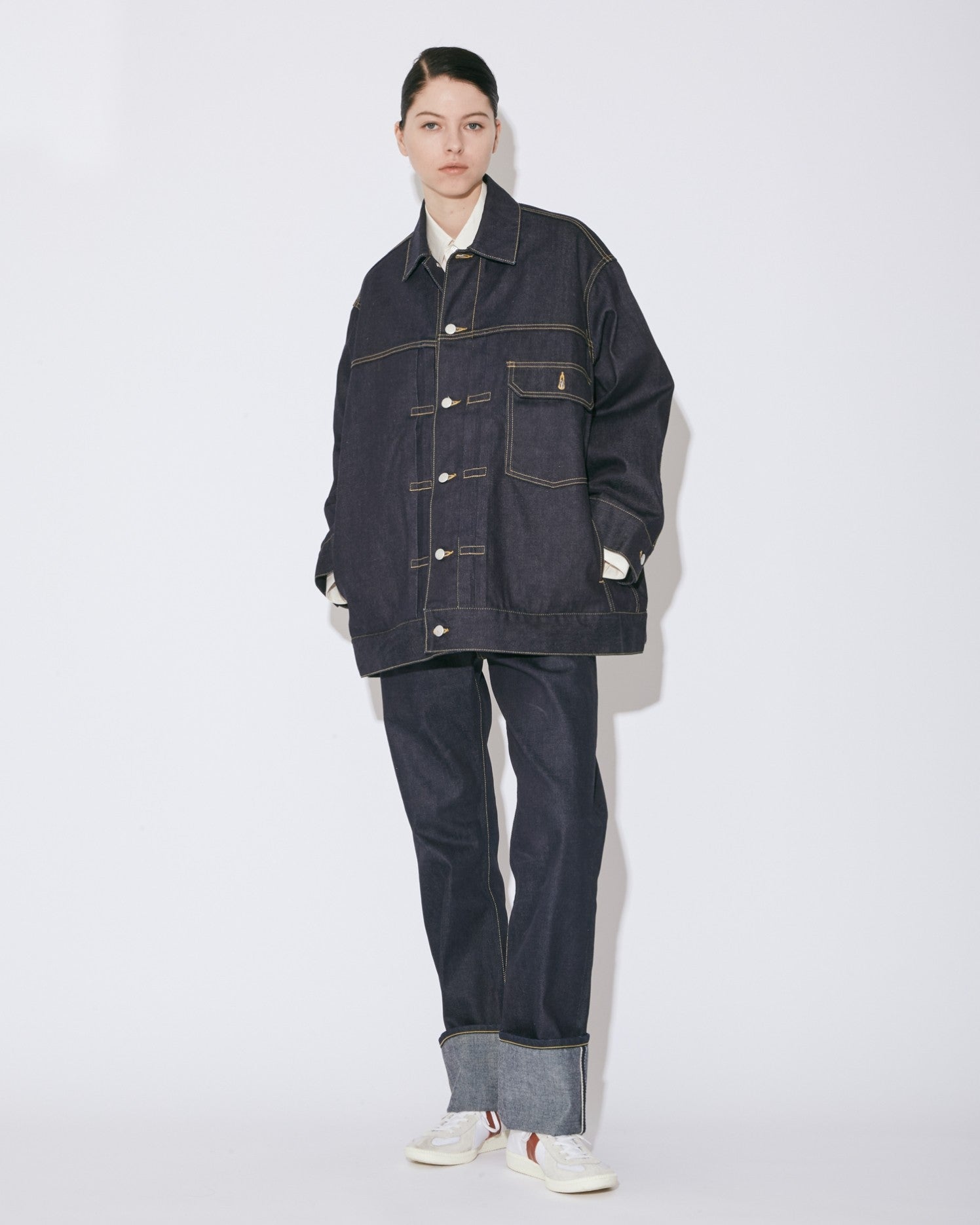 【renew】 selvedge denim big blouson