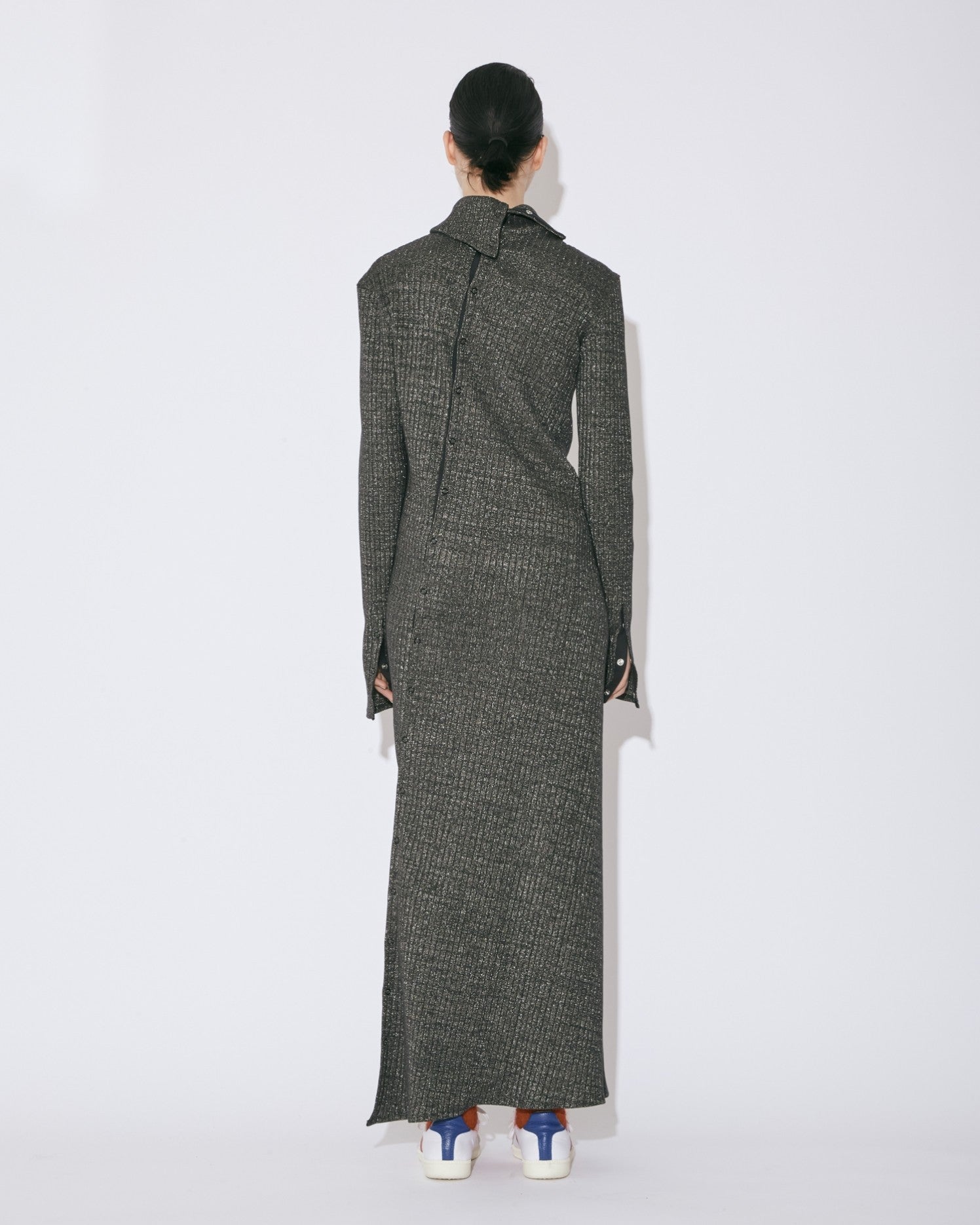 fade dye lame jersey bias dress