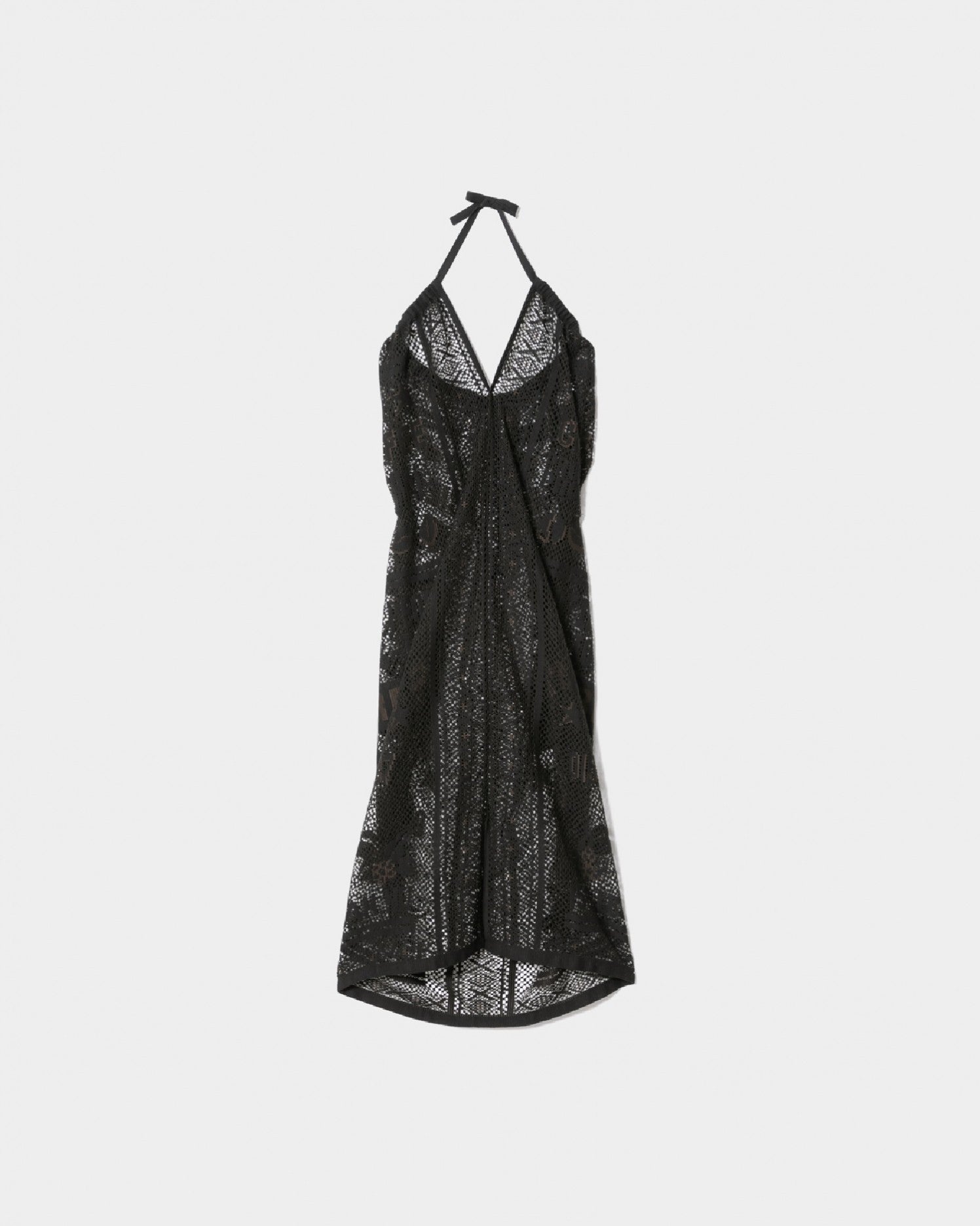 coffee bean bag lace halterneck dress