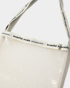 Vinyl logo tape shoulder bag