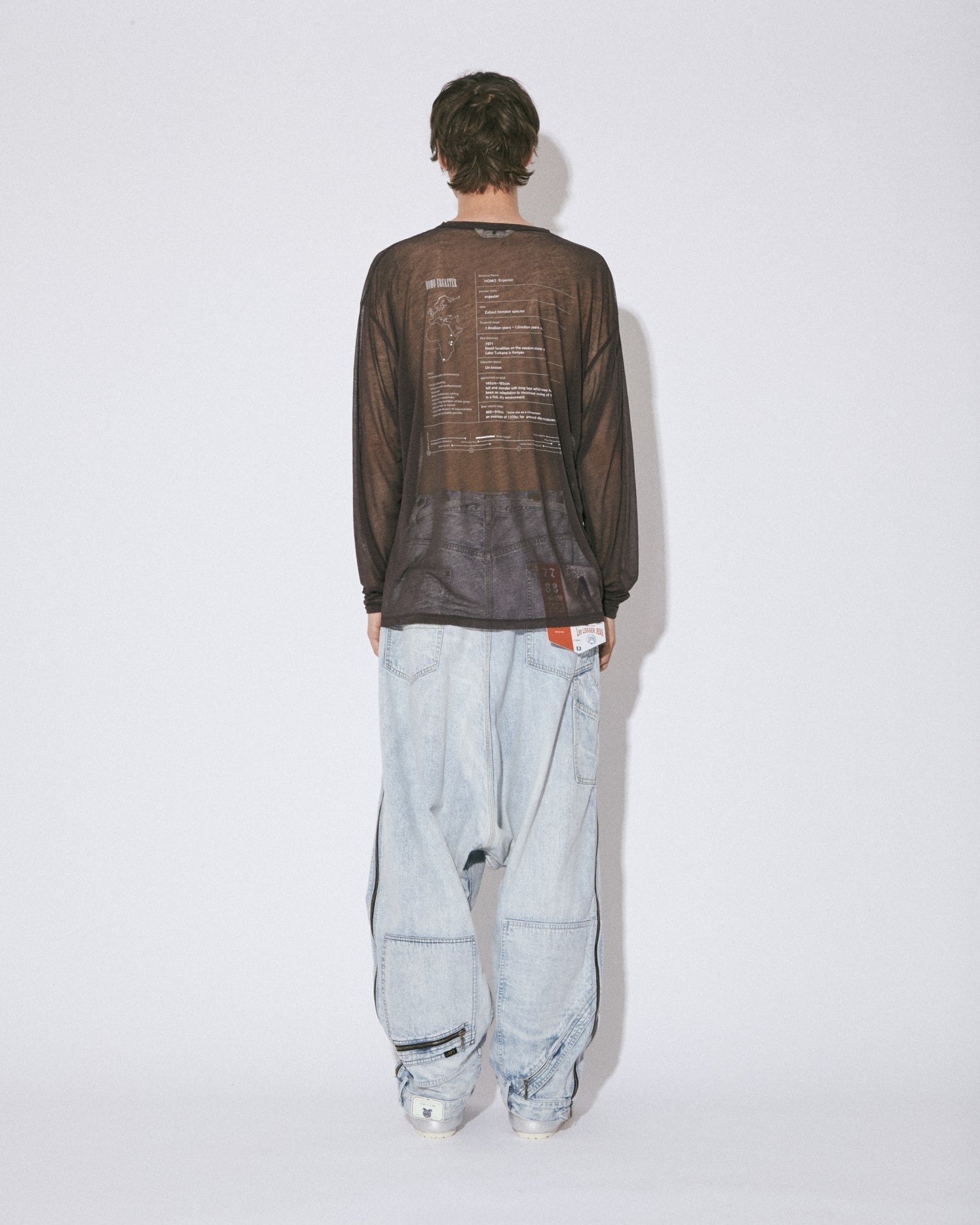 extinct hominin sheer jersey long T