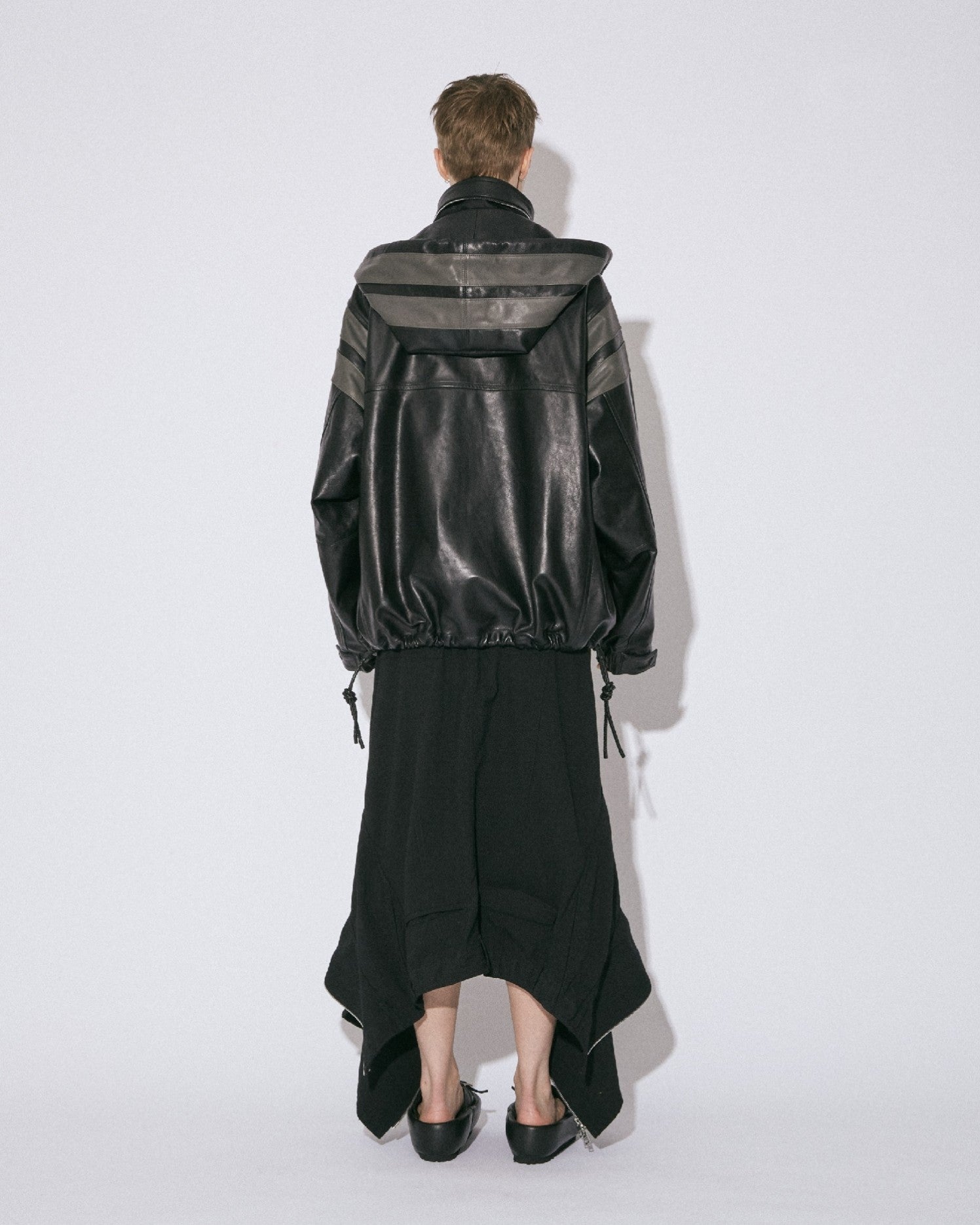 double-end tropical wool flare skirt