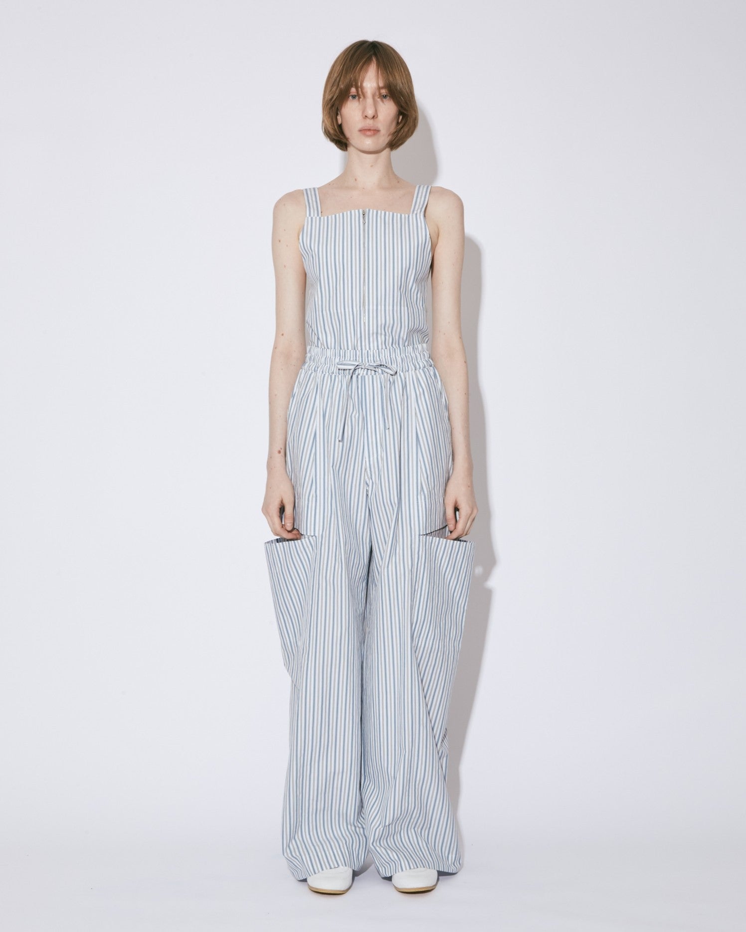 double-end finx stripe bustier top