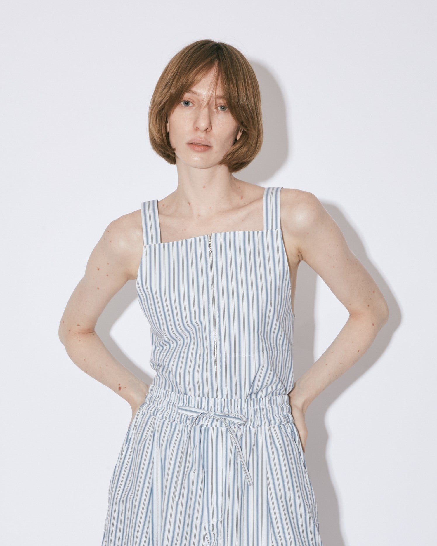 double-end finx stripe bustier top