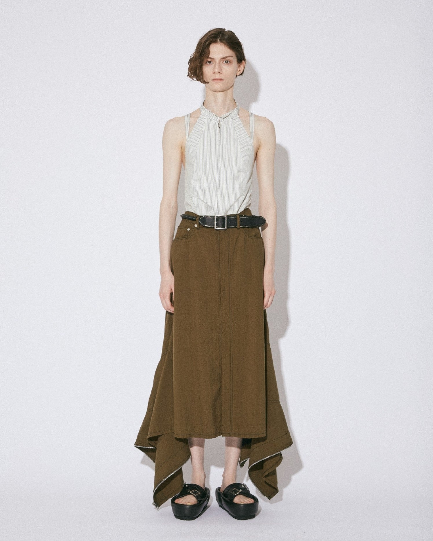 double-end finx stripe bustier top