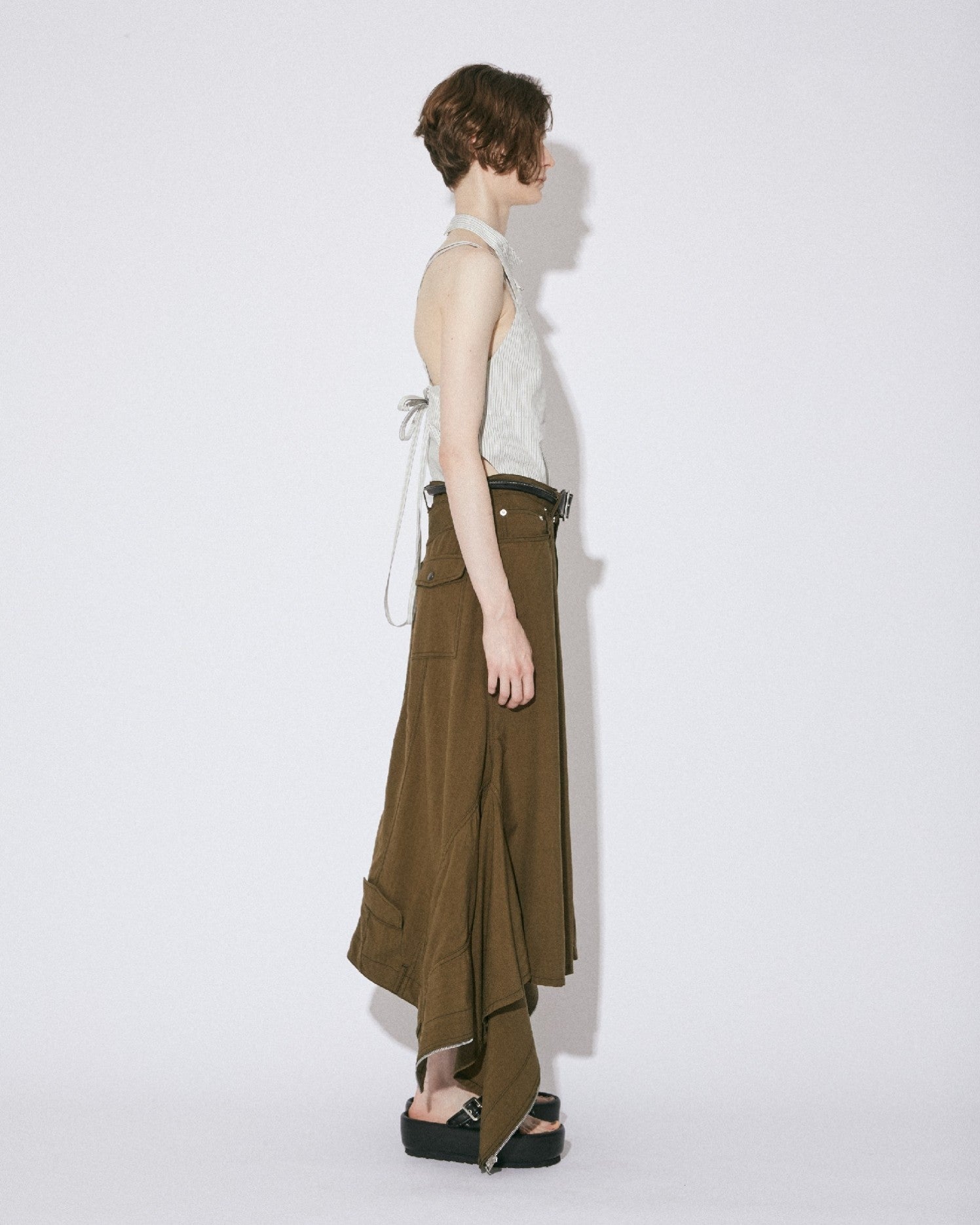 double-end finx stripe bustier top