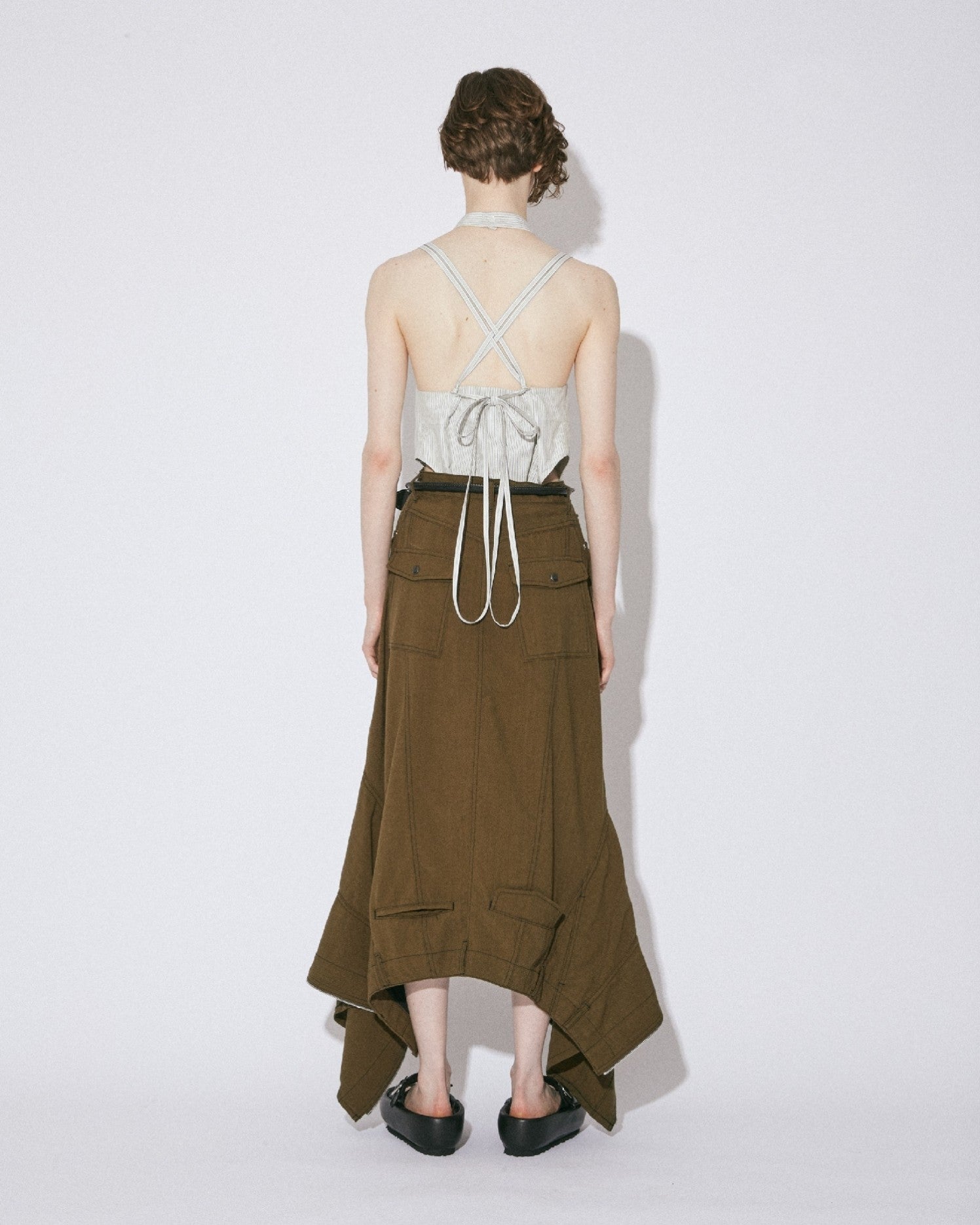 double-end finx stripe bustier top