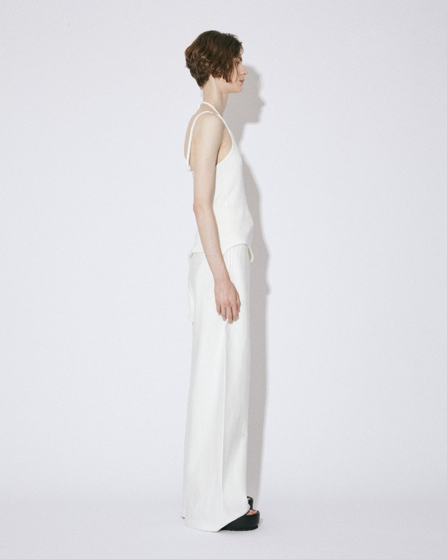 double-end remove needle rib tank top