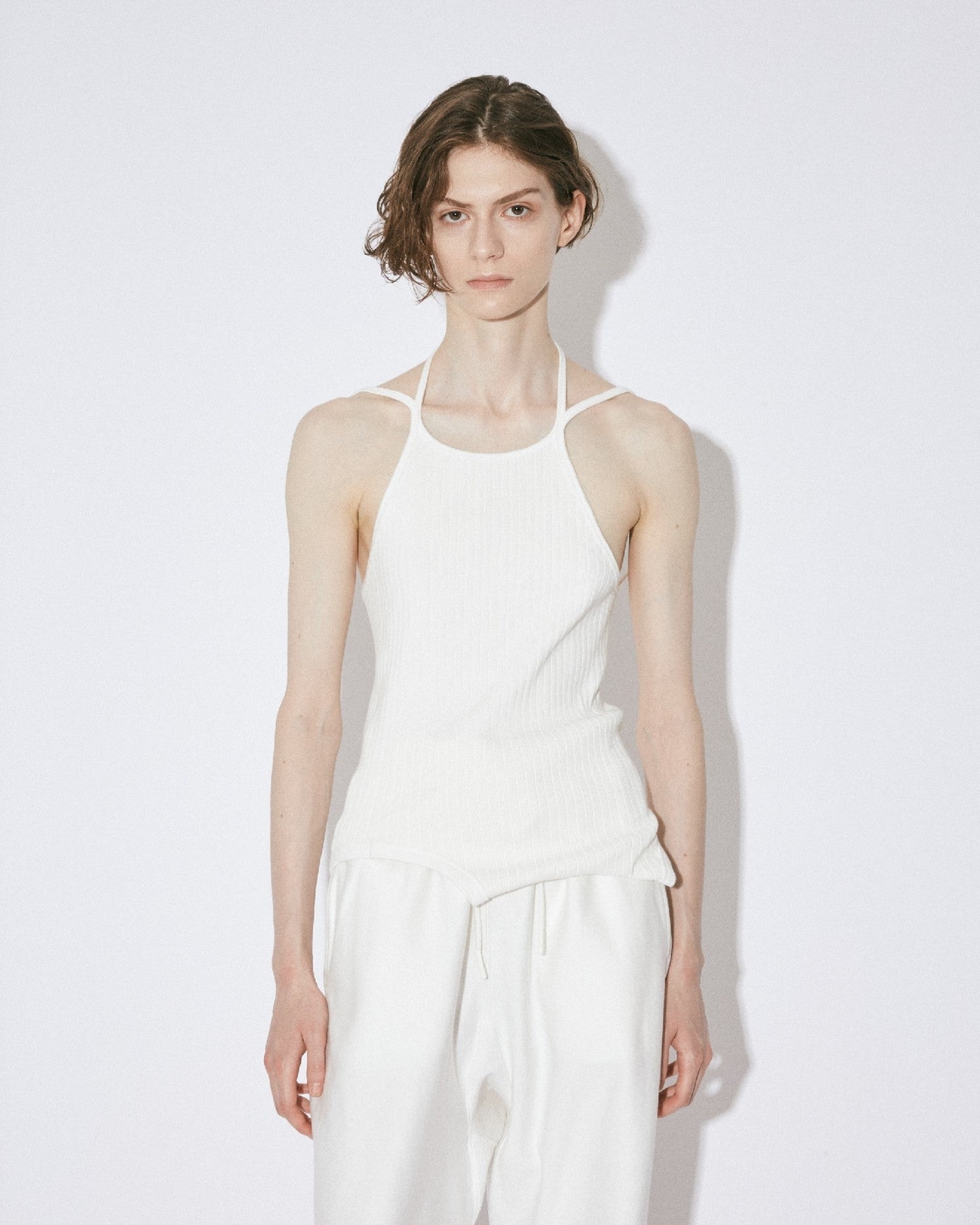 double-end remove needle rib tank top