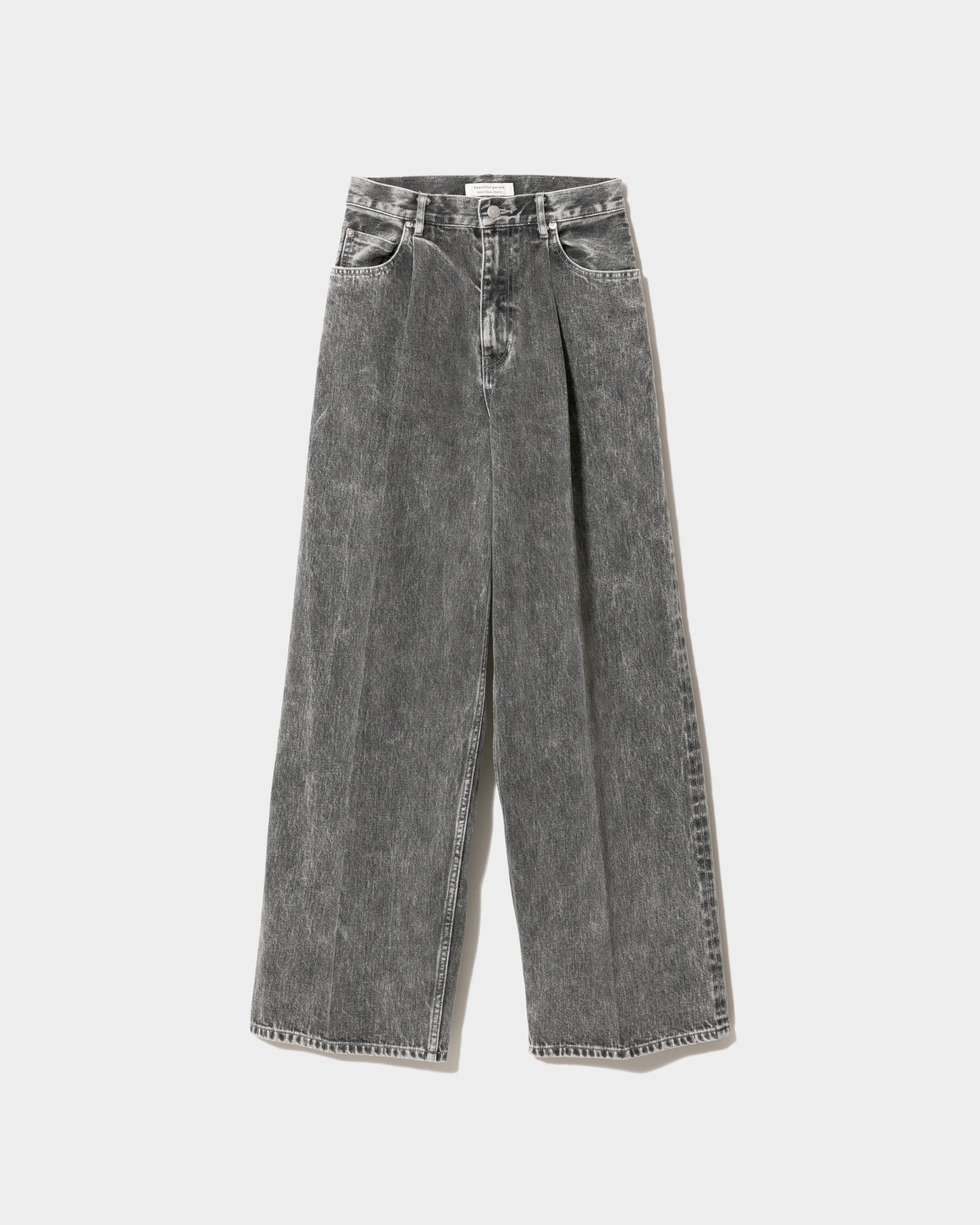 beautiful people セルビッジデニム バギーパンツ 40 tropical wool mohair side tuck wide pants – beautiful people