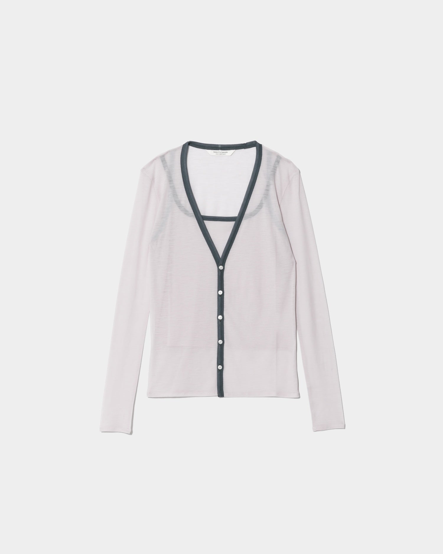 トップス beautiful people sheer rib cardigan double-front wool PE sheer rib cardigan – beautiful people online