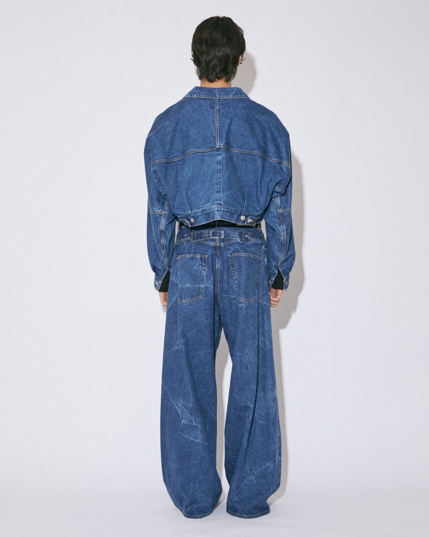 selvedge denim loose wide pants