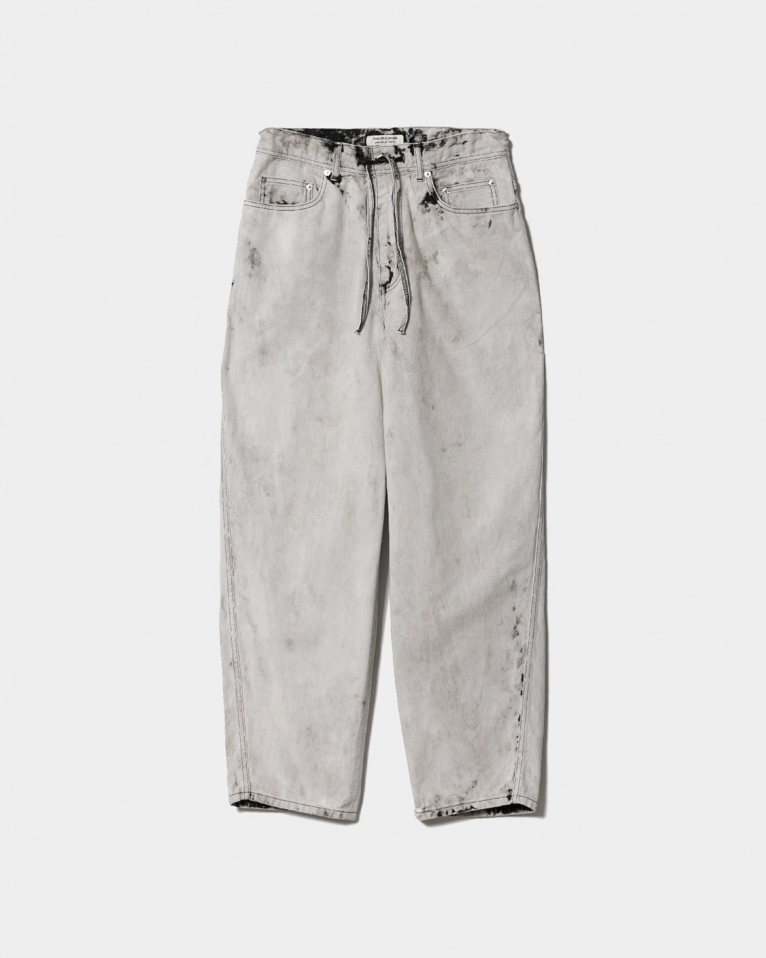 left hand twill  carved  denim pants