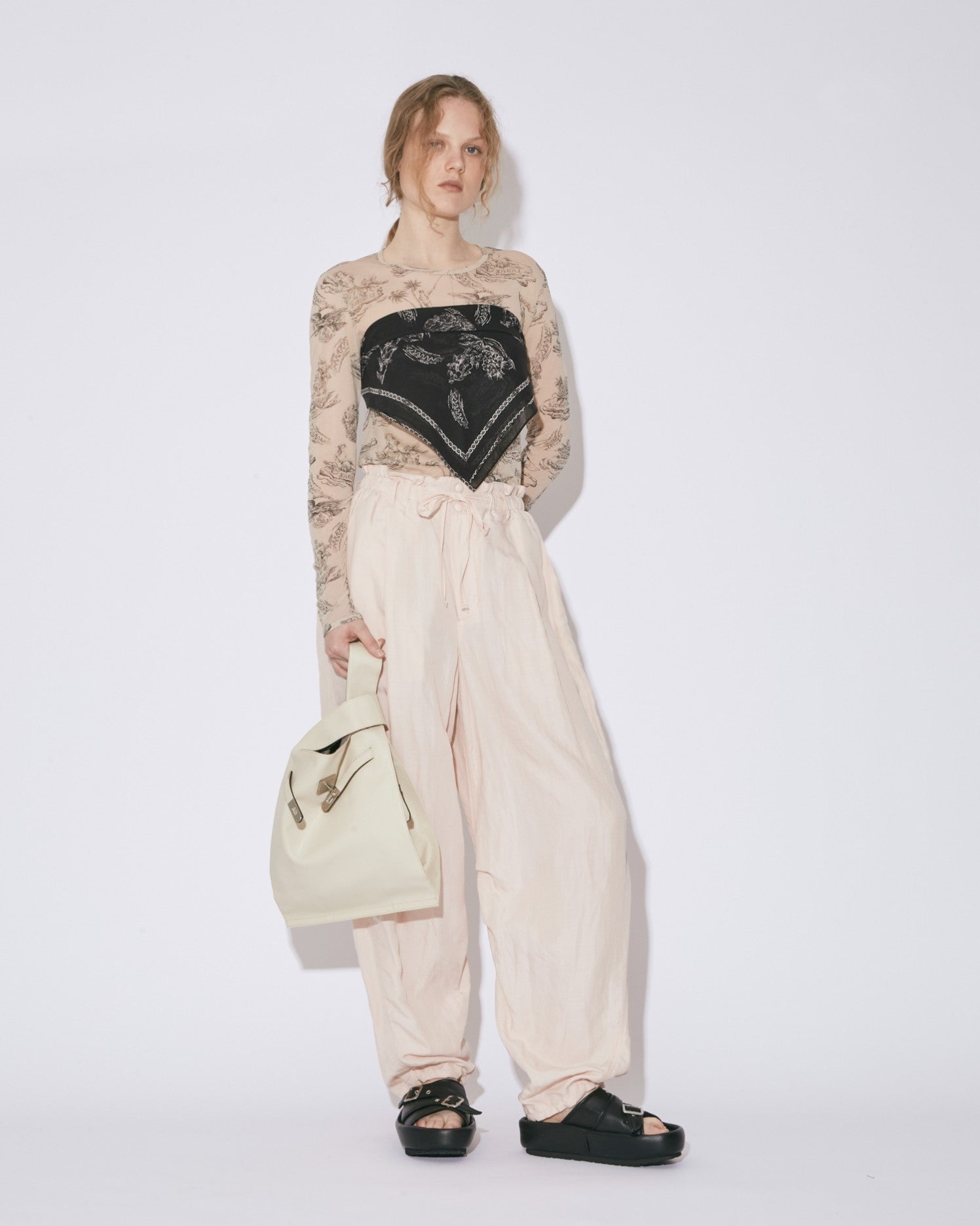 lyocell ramie cloth  curved pants