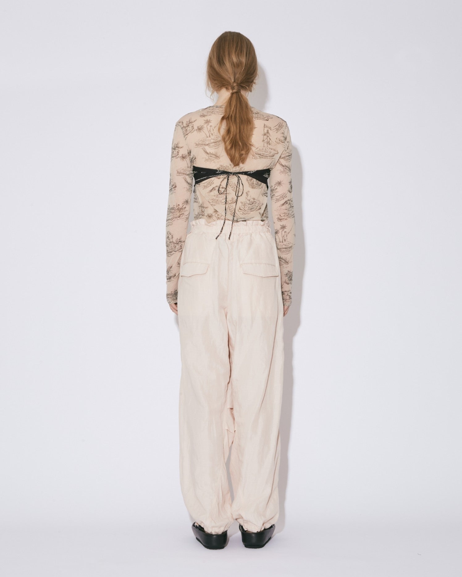 lyocell ramie cloth  curved pants