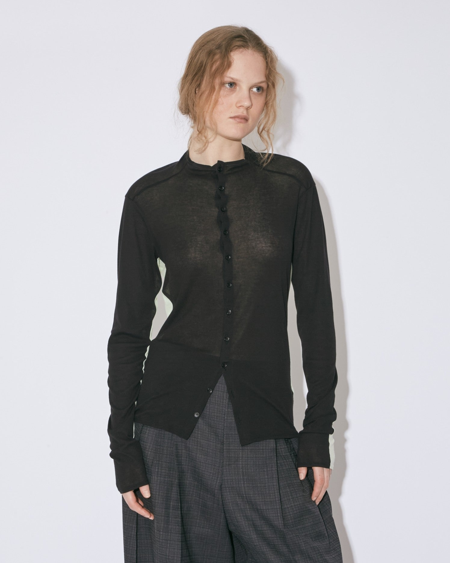 organic cotton frais twoway neck cardigan