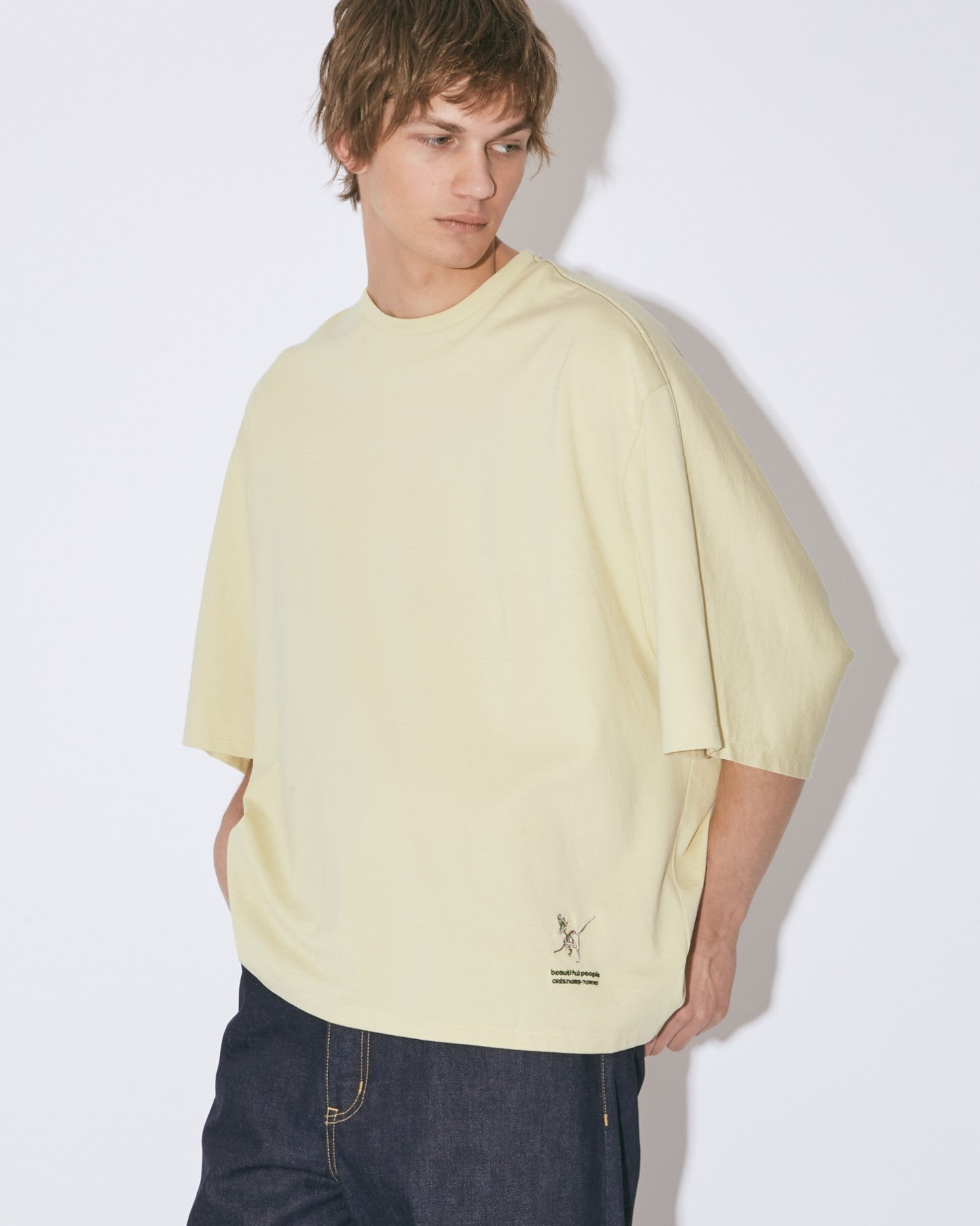 60/3 jersey T-Rex embroidery T-shirt