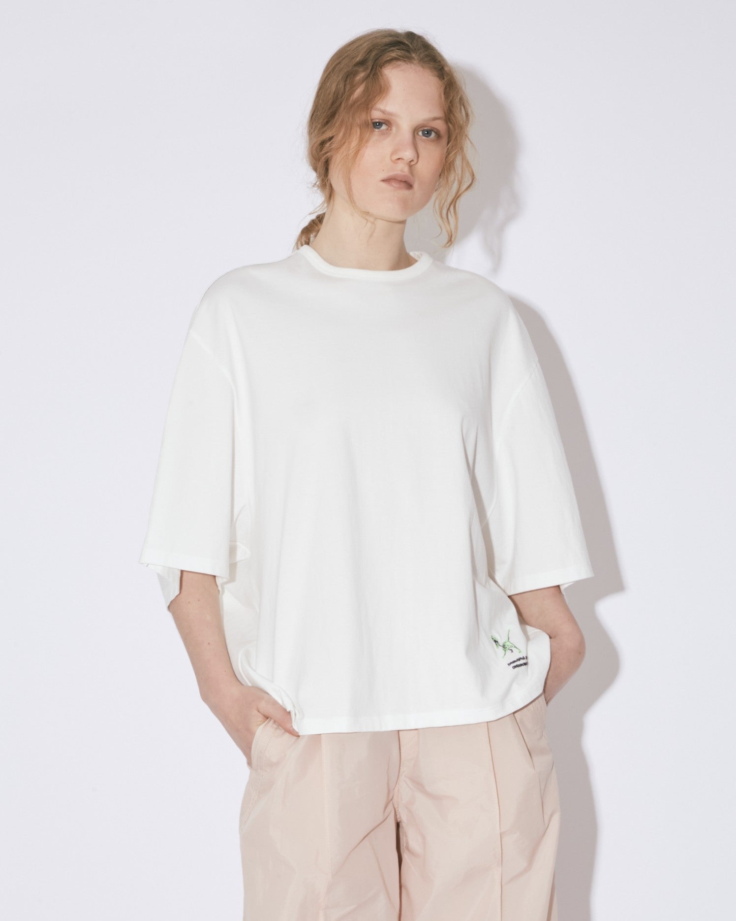 60/3 jersey T-Rex embroidery T-shirt