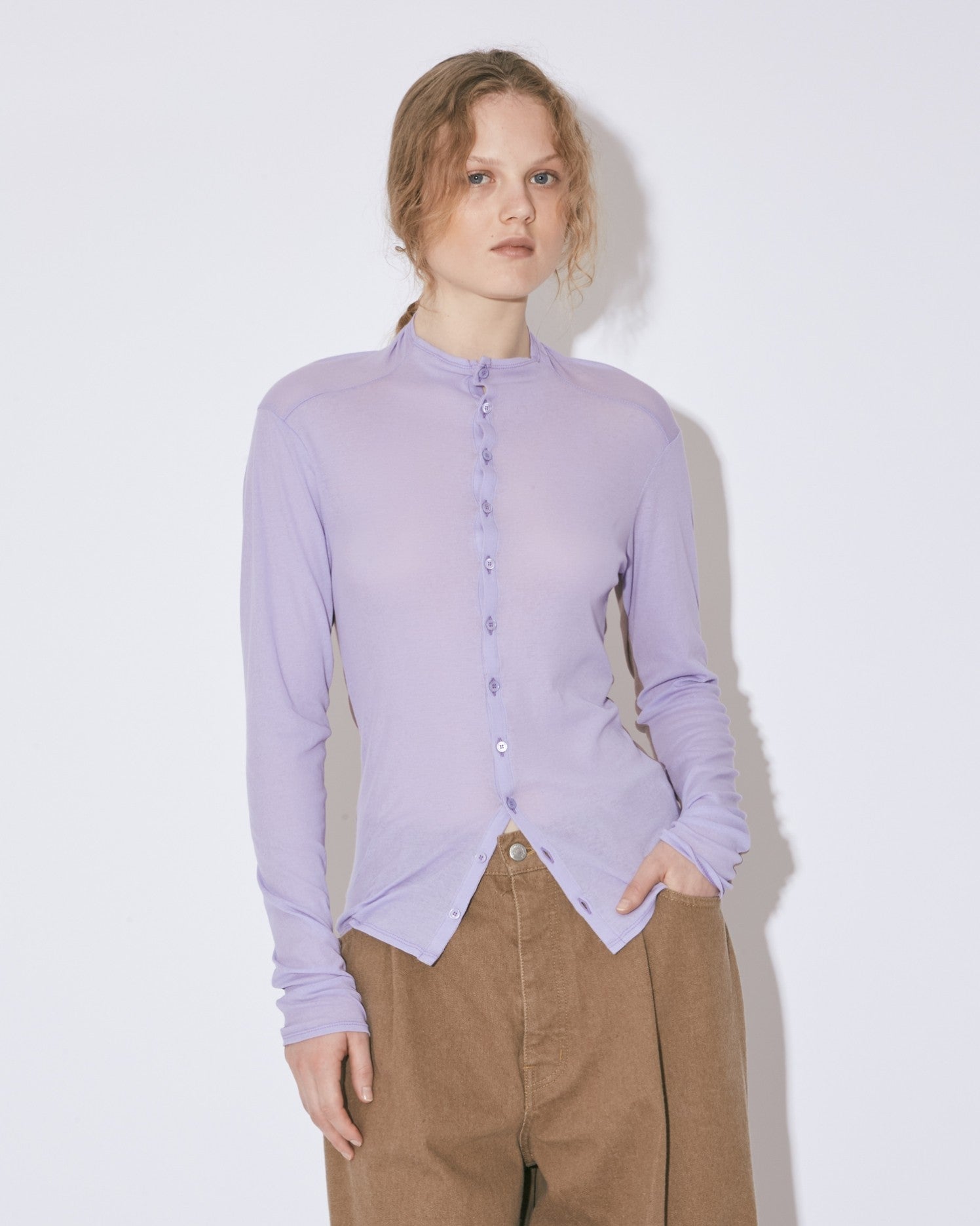organic cotton frais twoway neck cardigan