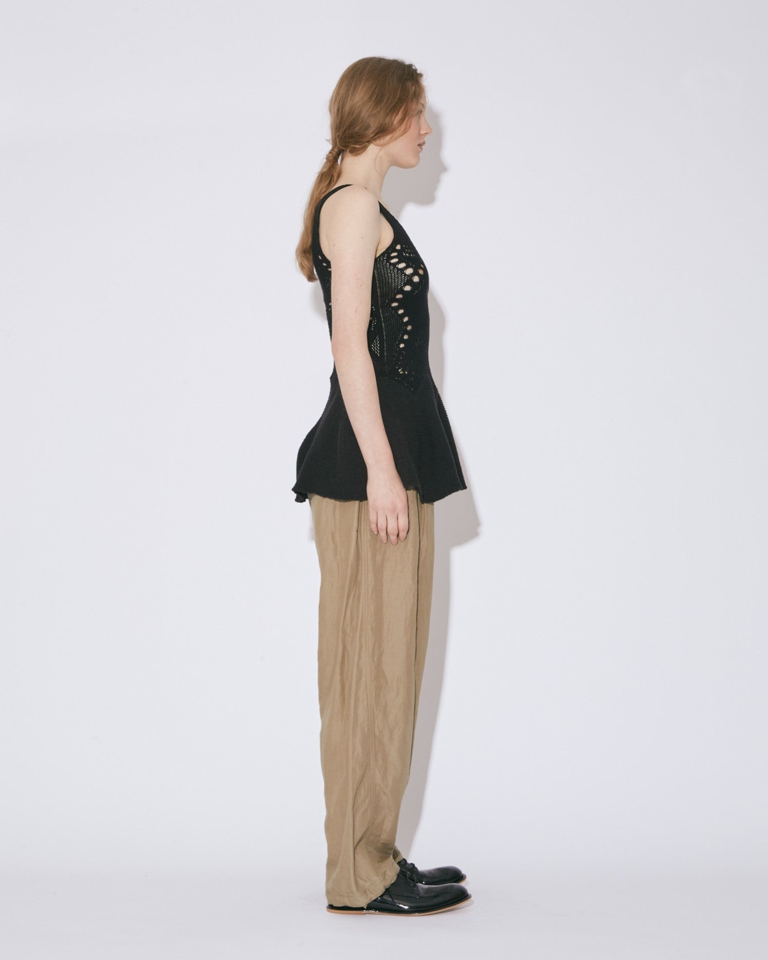 stretchy lace knitted  tunic top