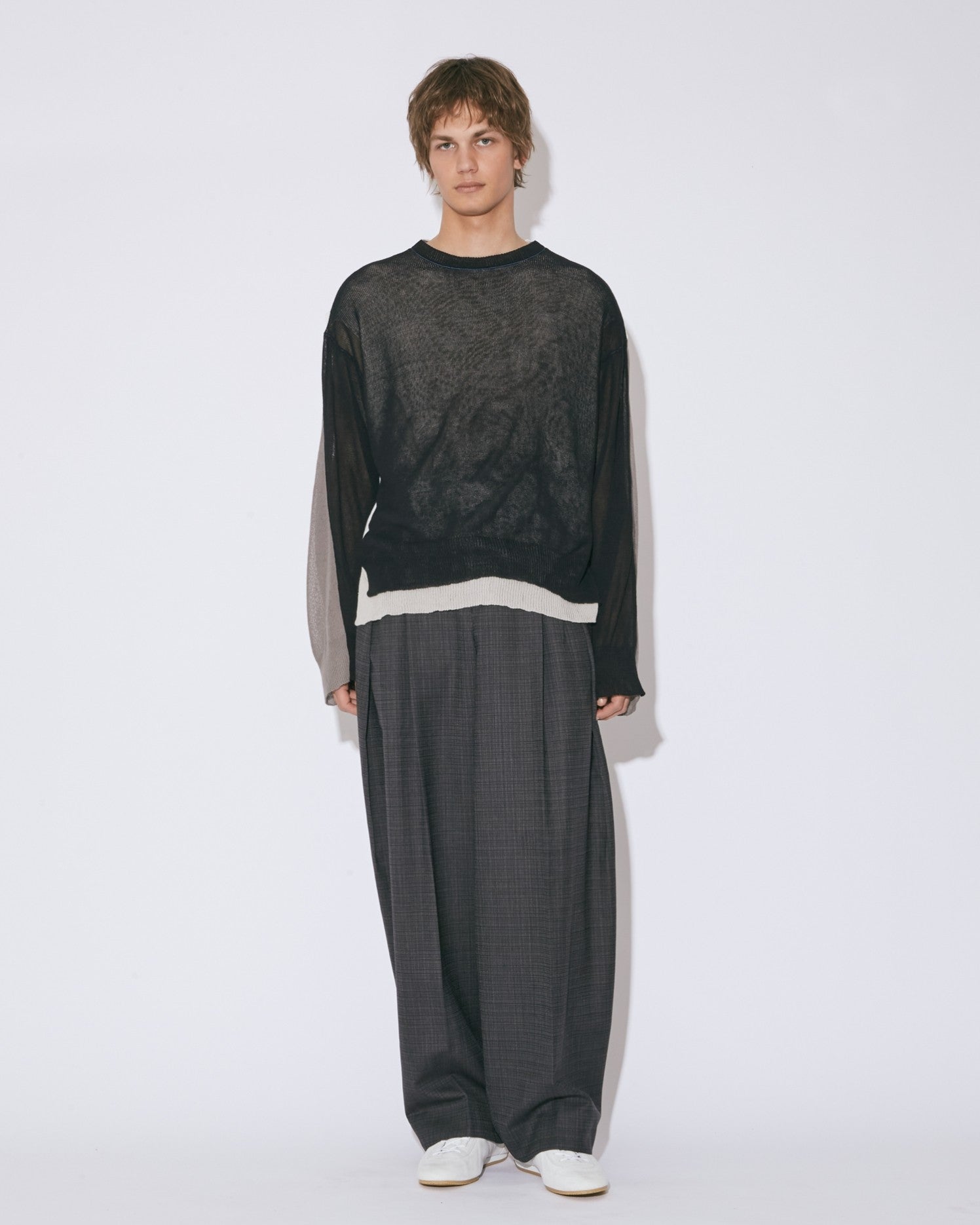 protained cotton knitted flip pullover