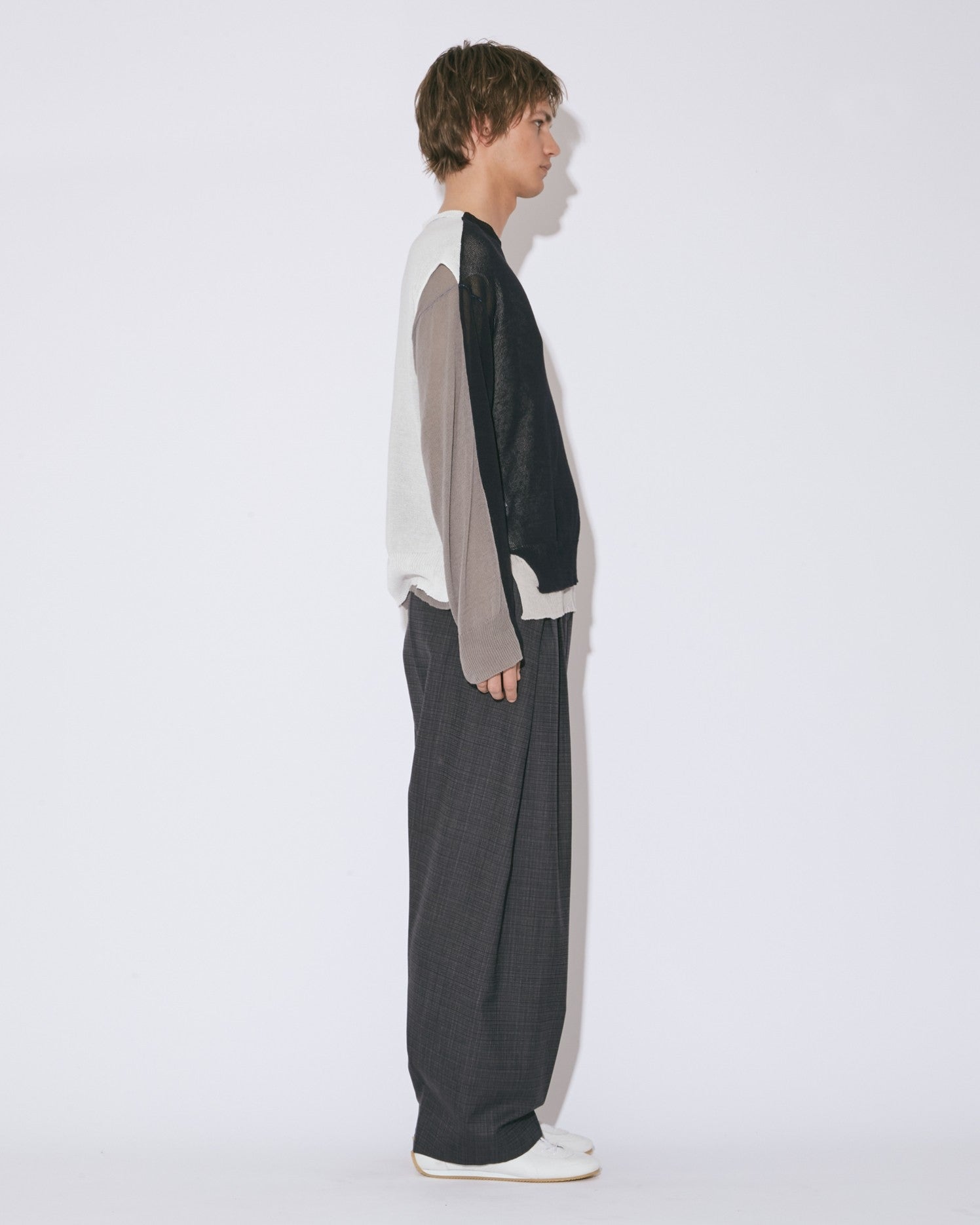 protained cotton knitted flip pullover