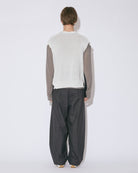 protained cotton knitted flip pullover