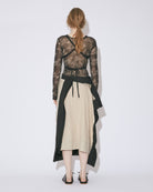 coating linen bound placket skirt