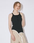 double-end remove needle rib tank top