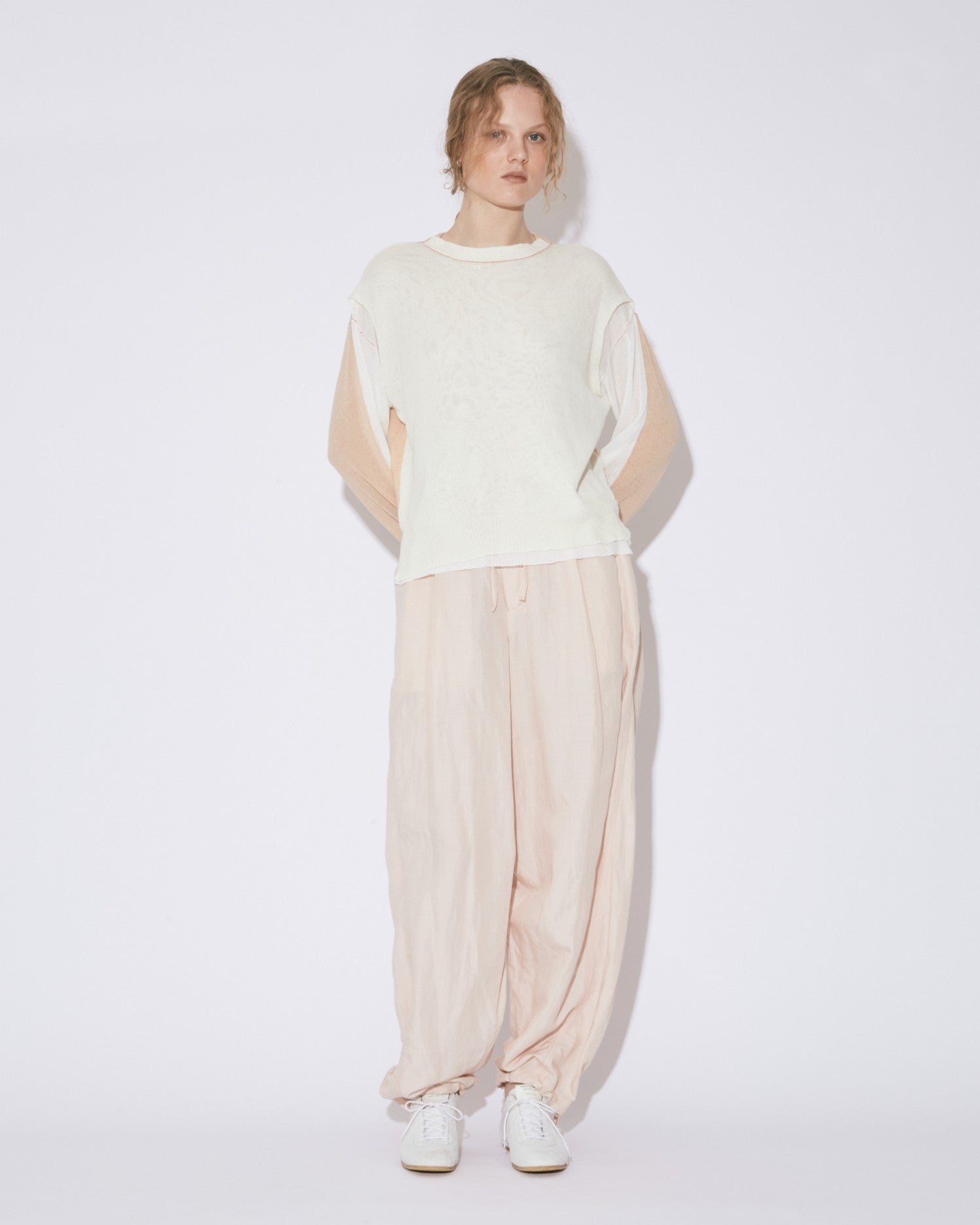 protained cotton knitted flip pullover