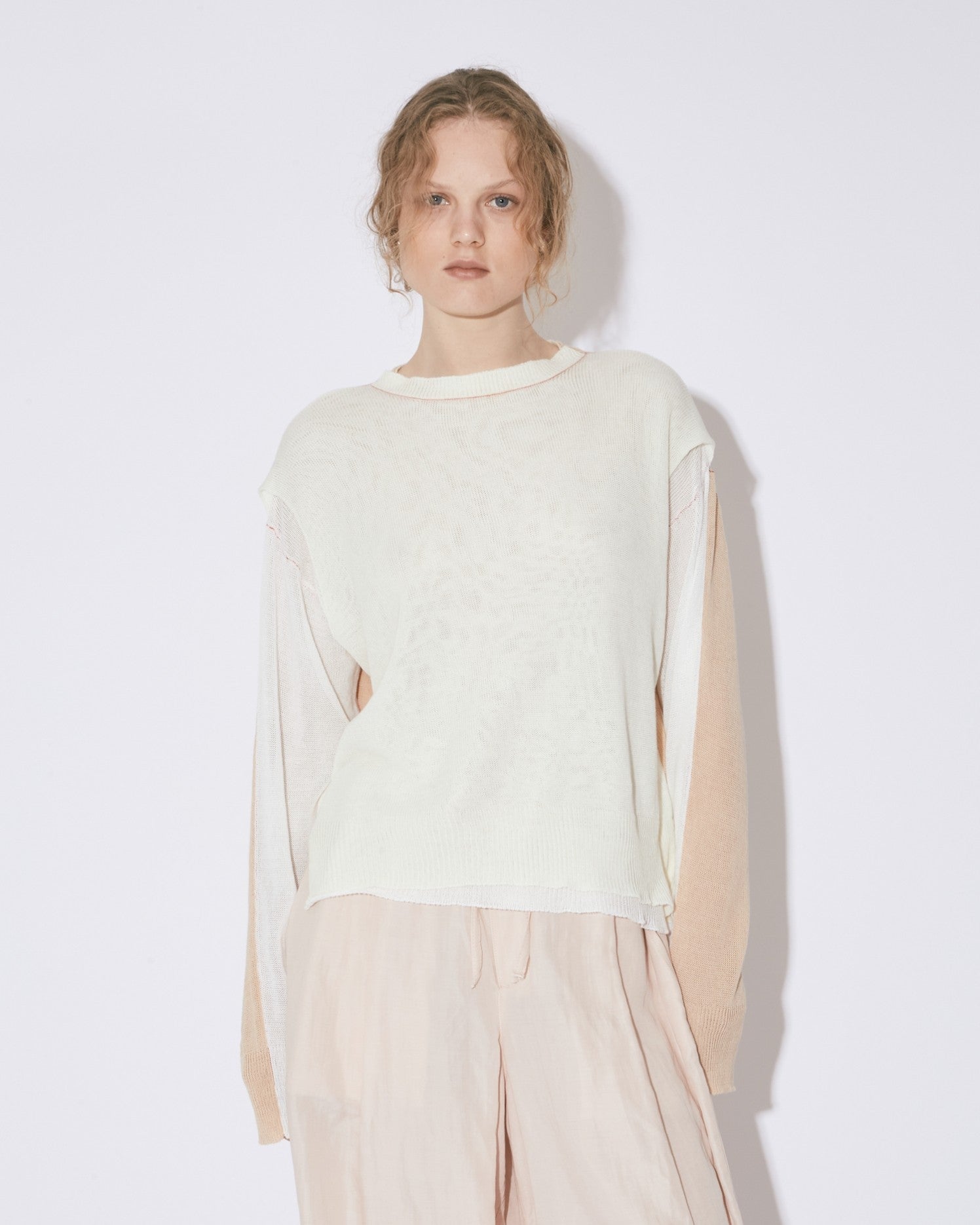 protained cotton knitted flip pullover