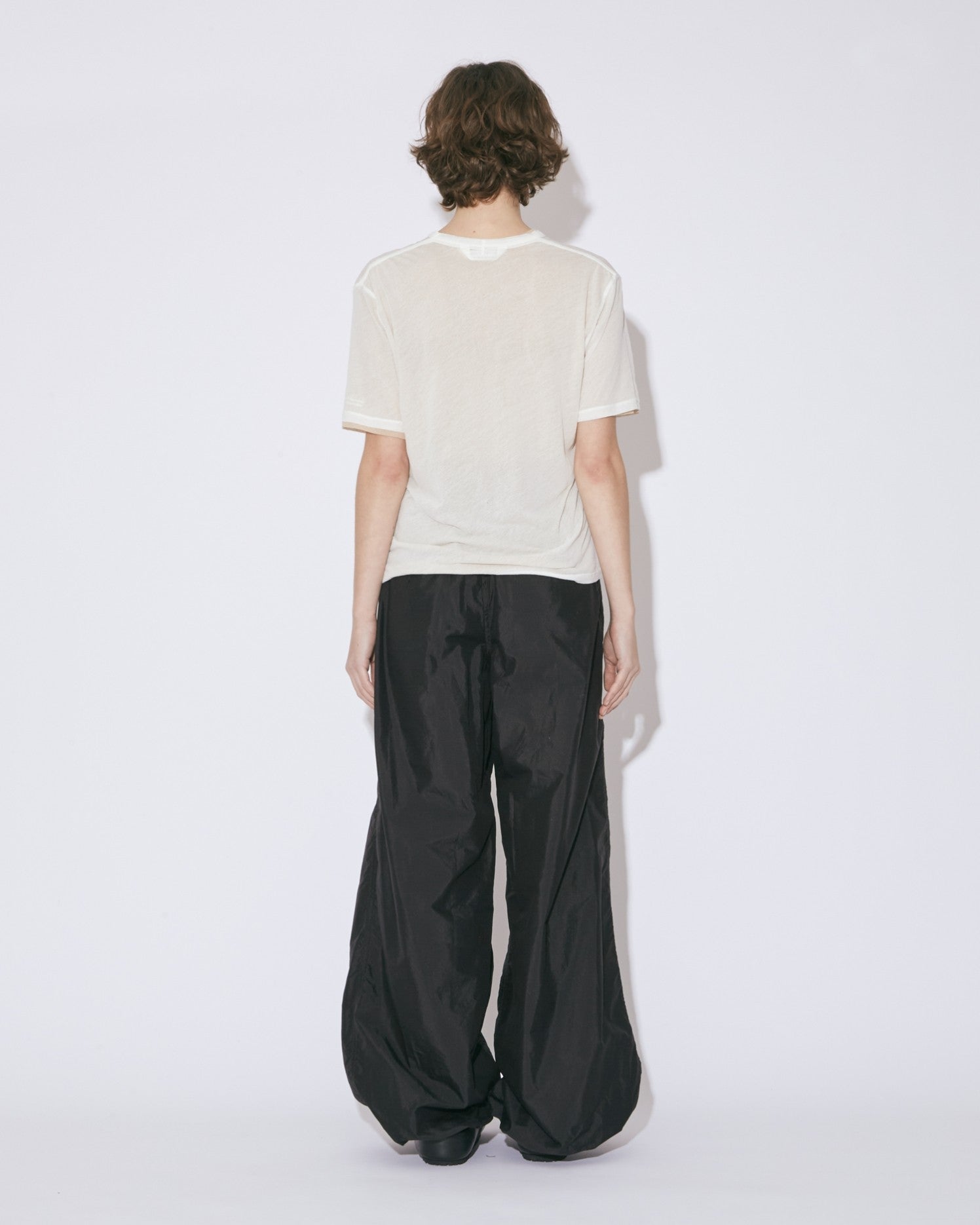 cotton nylon taffeta  wide pants