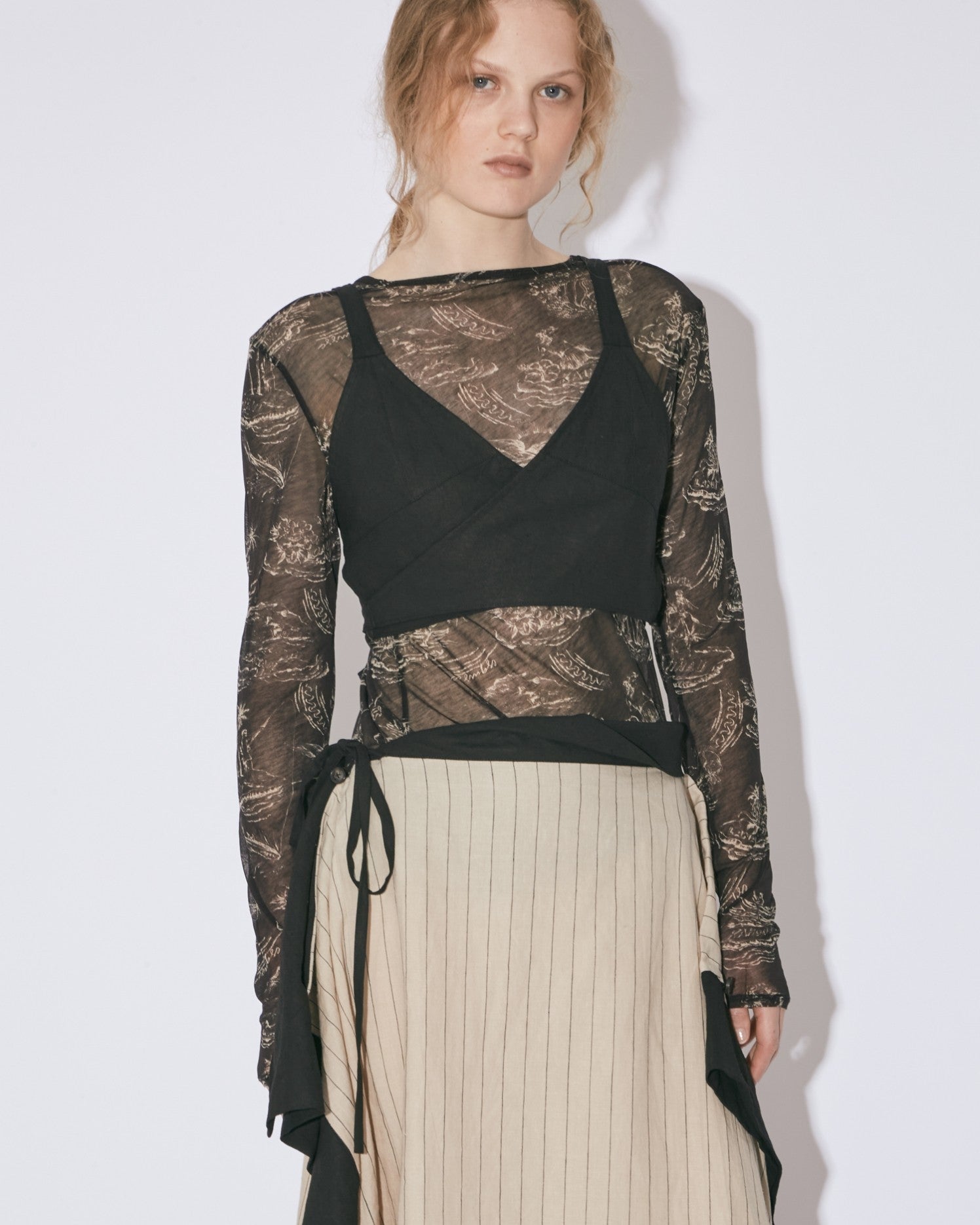 double-end coating linen camisole top