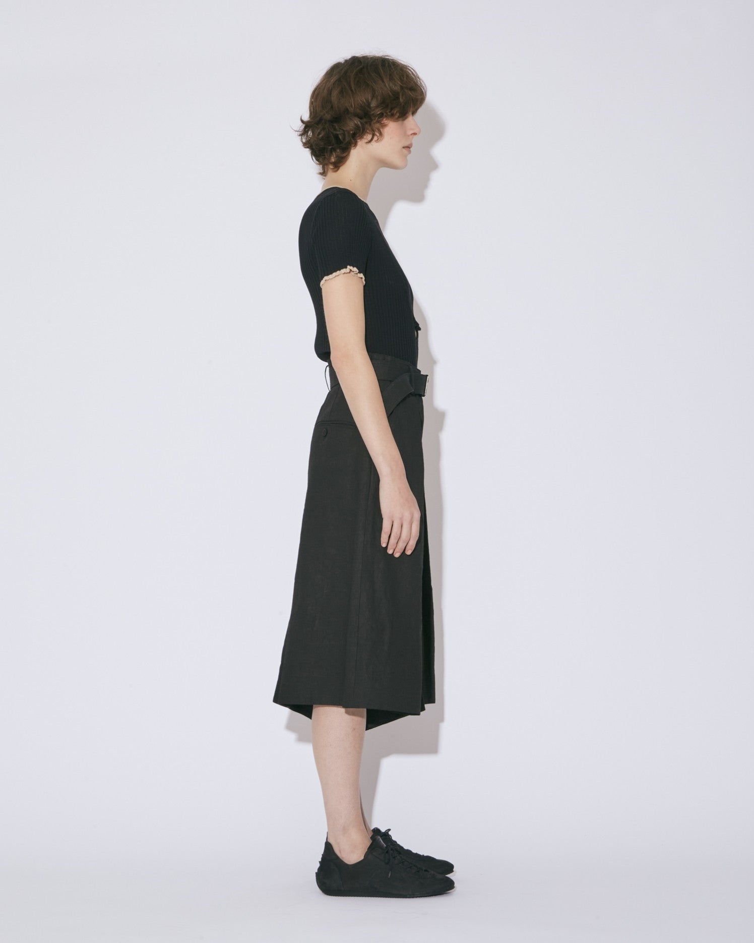 coating linen sarouel short pants