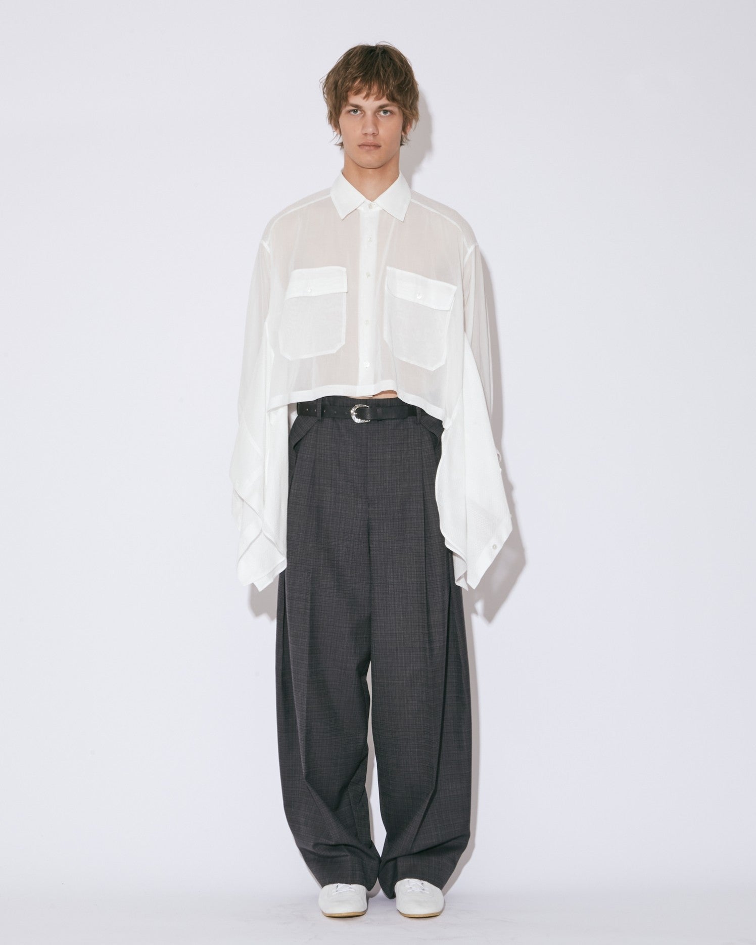 end on end suiting 3tuck semiwide pants – beautiful people