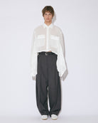 end on end suiting 3tuck semiwide pants