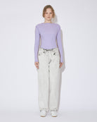 left hand twill  carved  denim pants