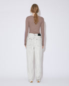 left hand twill  carved  denim pants
