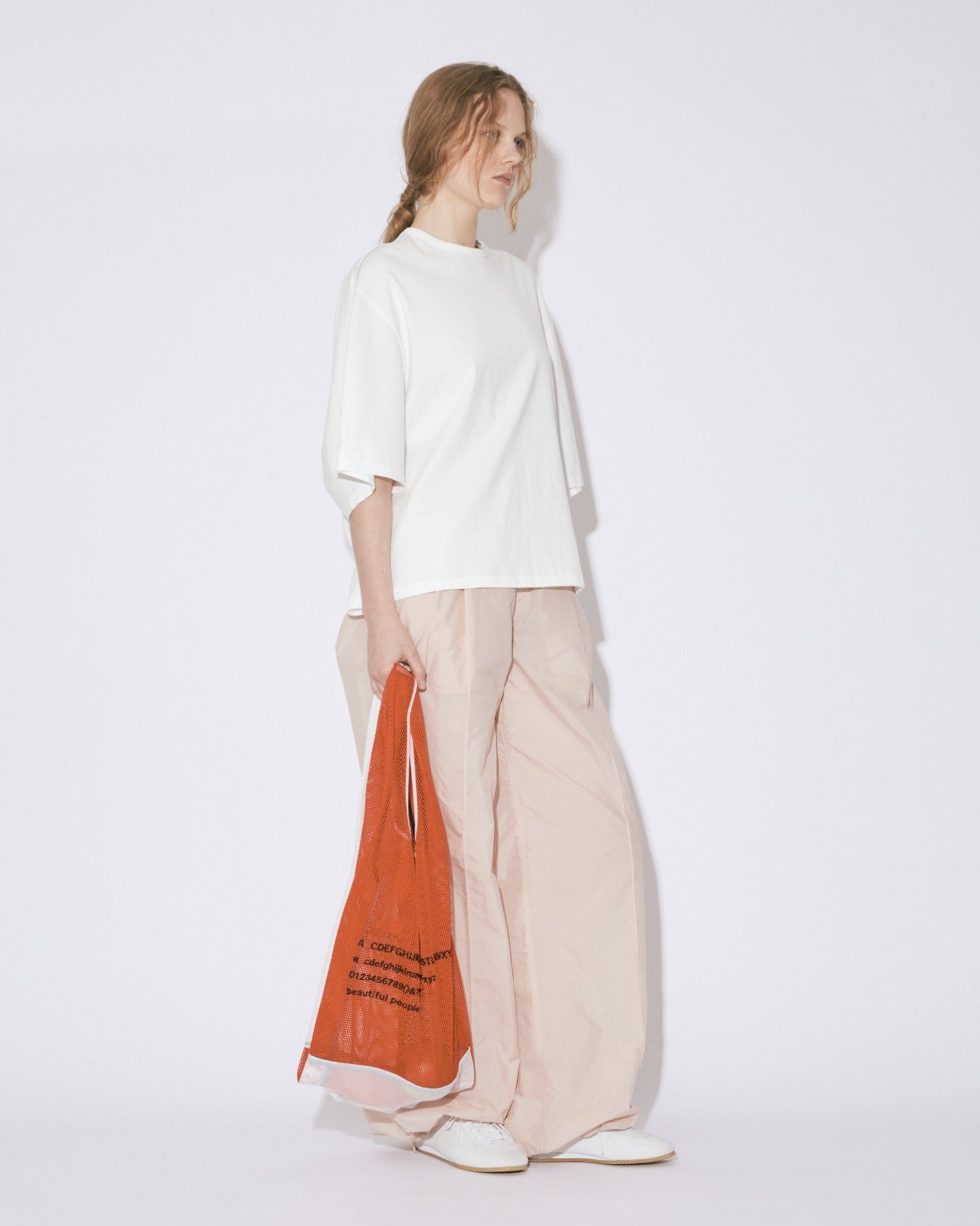 alphabet embroidely marche flip bag