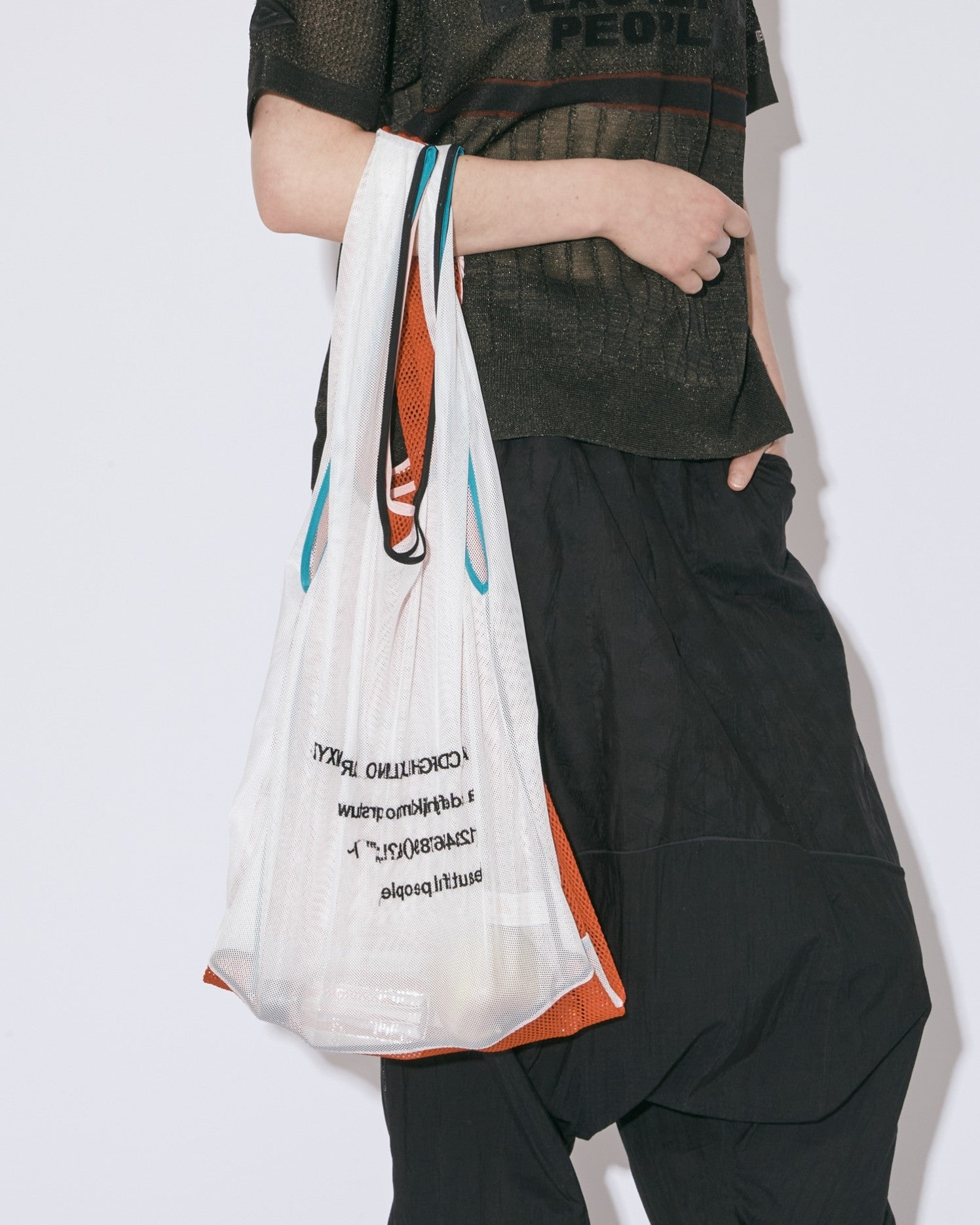 alphabet embroidely marche flip bag