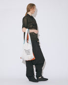 alphabet embroidely marche flip bag