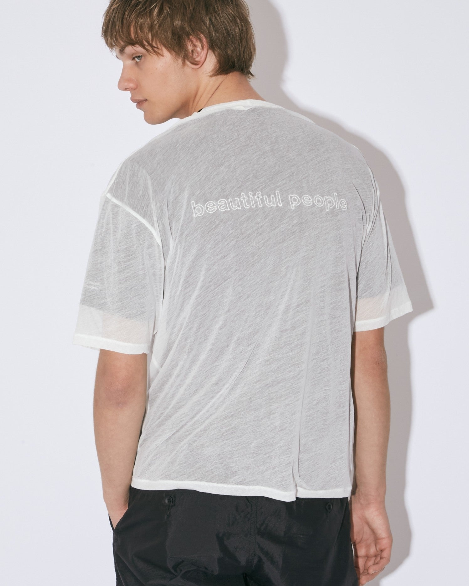 sheer jersey outline logo T – beautiful people online store