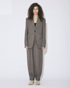wool linen tweed S1B bias Vshaped jacket